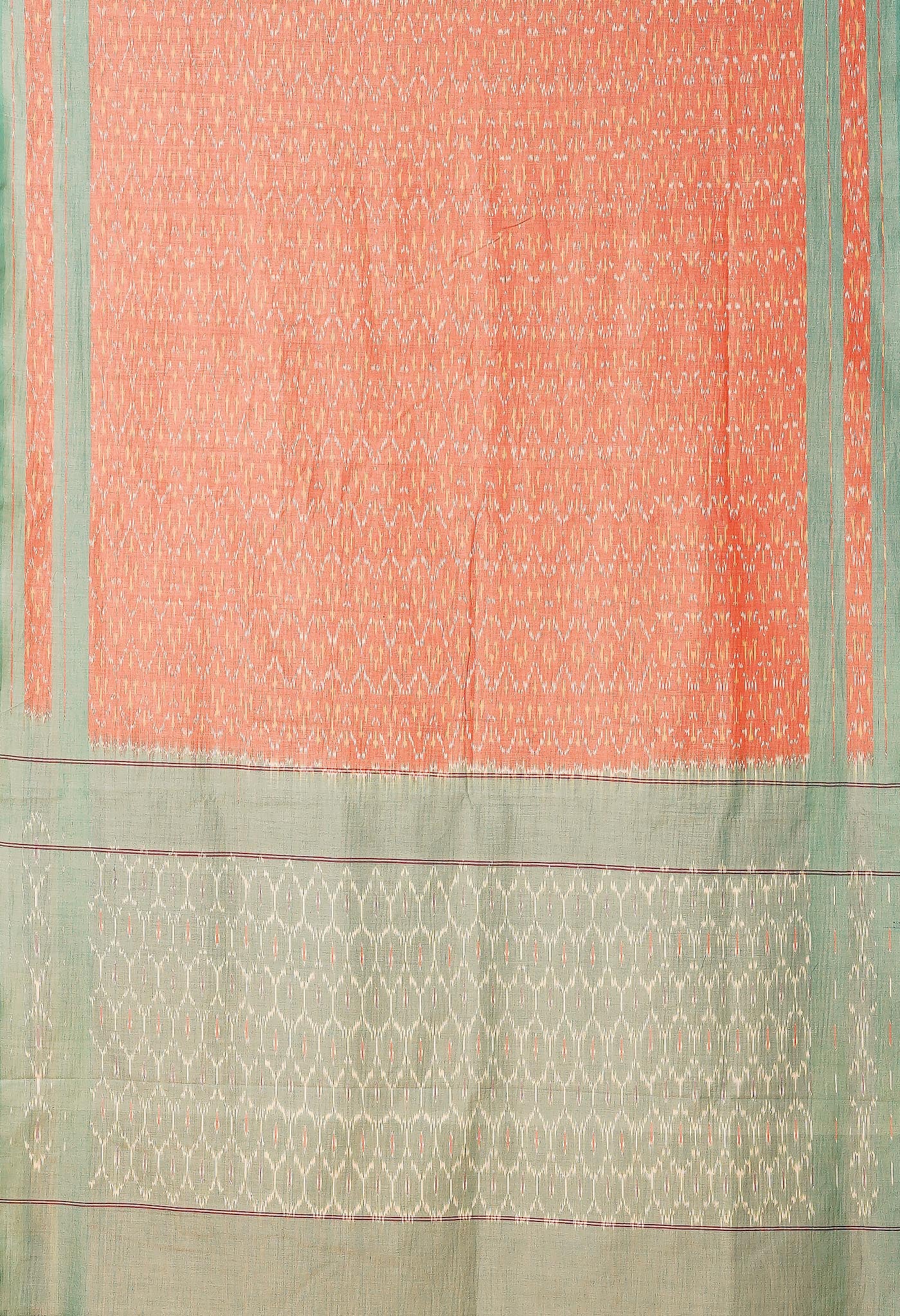 Red Pure Pochampally Mercerized Cotton Saree