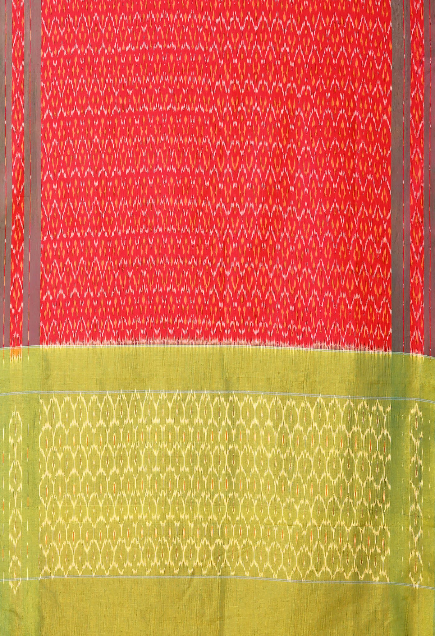 Red Pure Pochampally Mercerized Cotton Saree