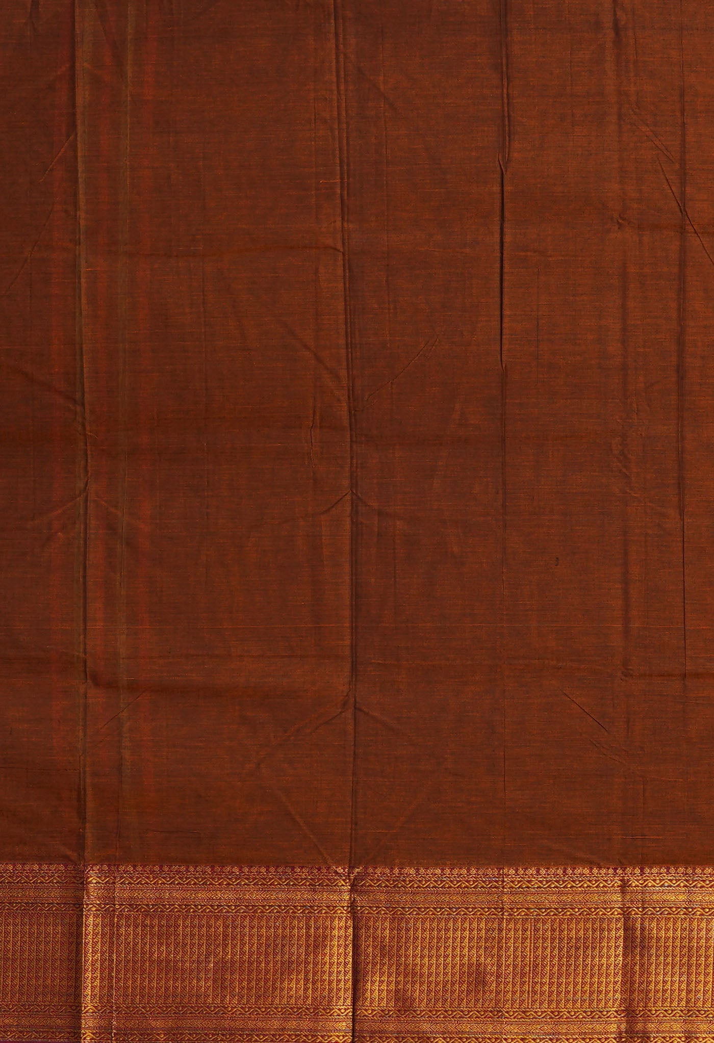 Rust Orange Pure Handloom Narayani Cotton Saree