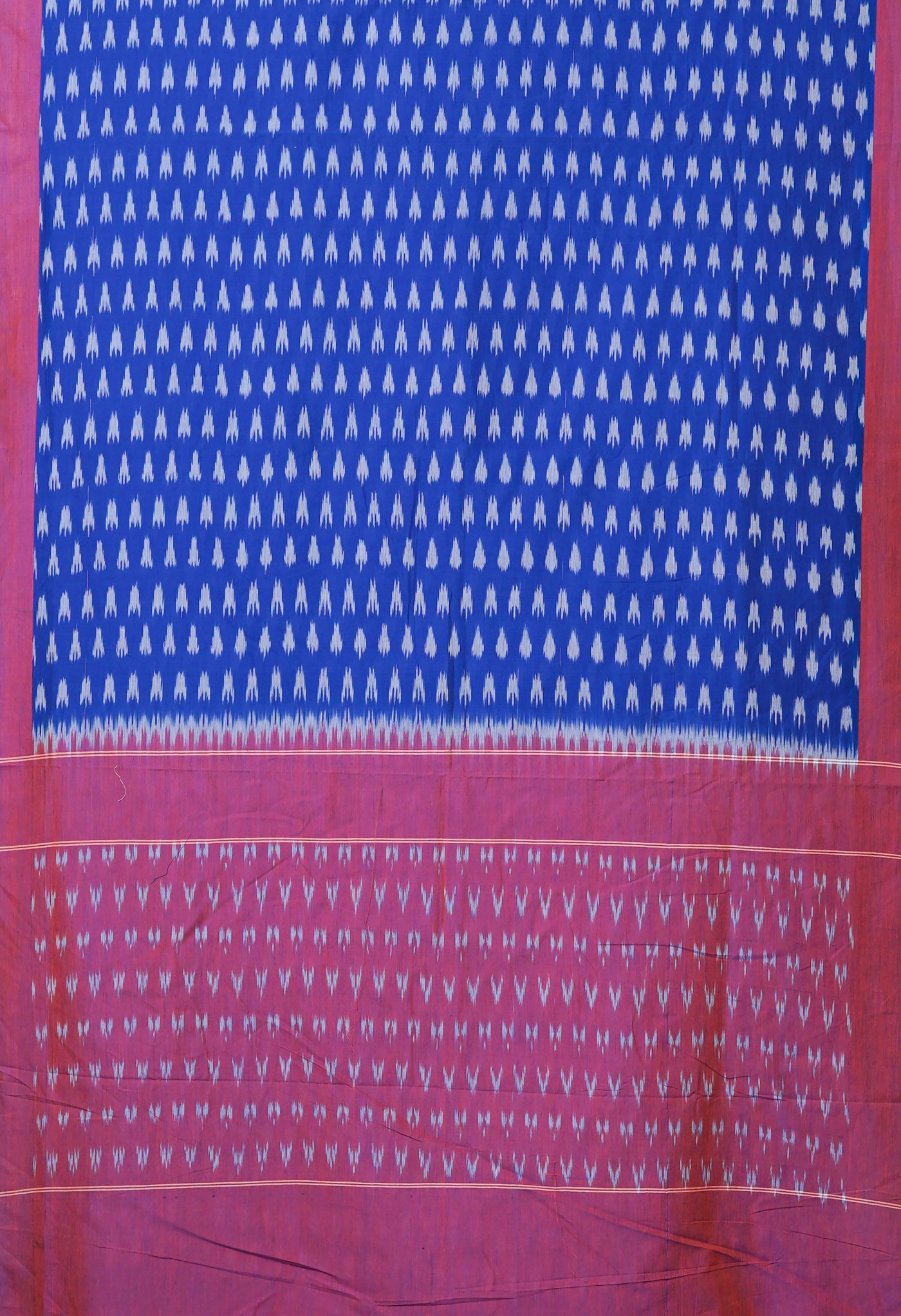 Blue Pure Pochampally Mercerized Cotton Silk Saree