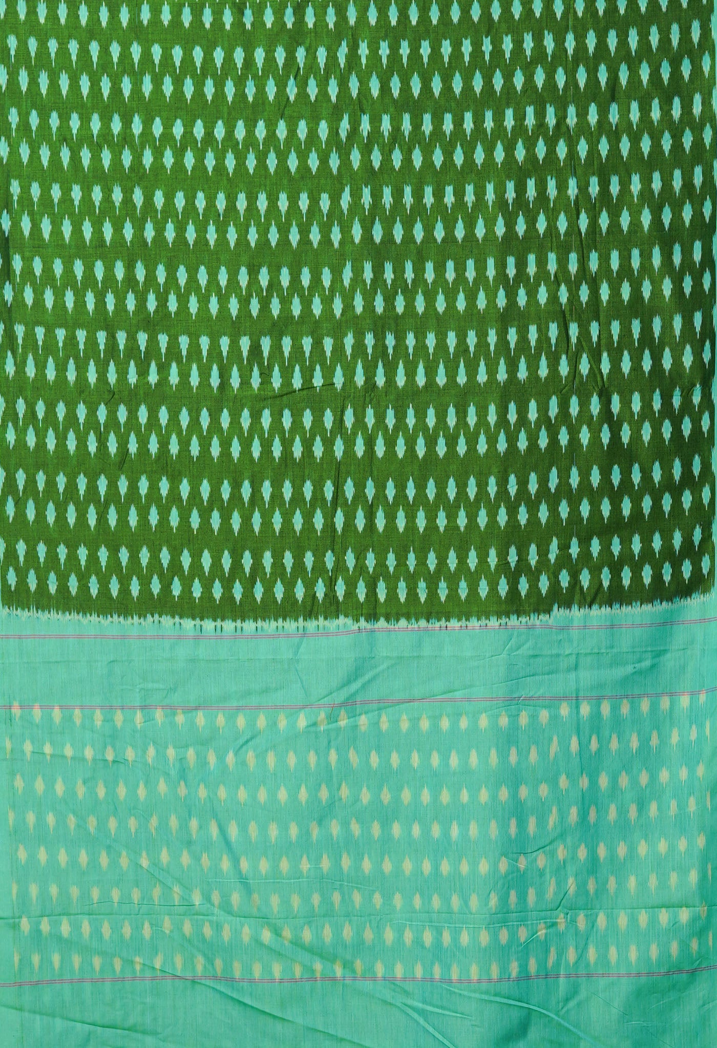 Green Pure Pochampally Mercerized Cotton Silk Saree-UNM78916