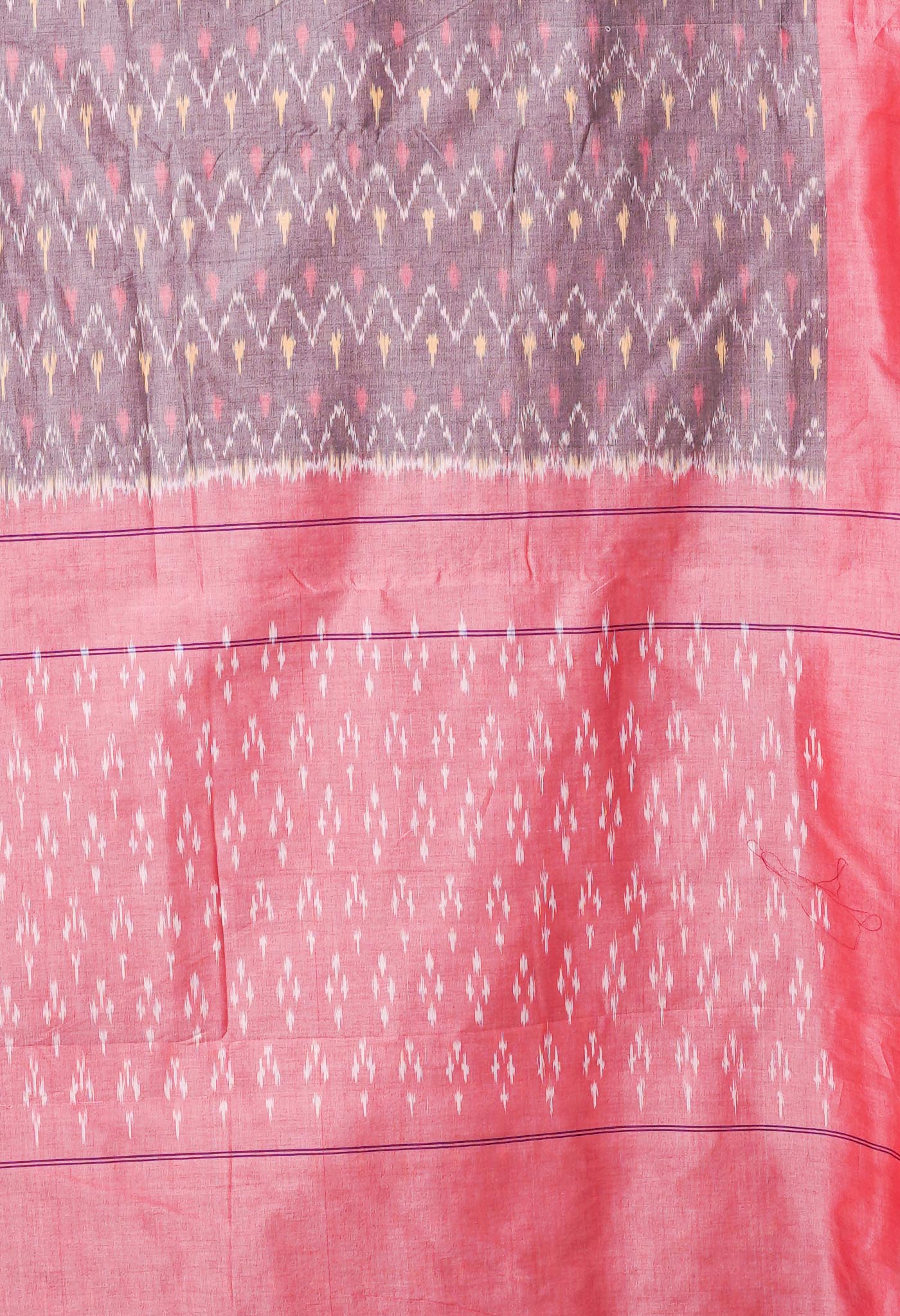 Peach Pink Pure Pochampally Mercerized Cotton Silk Saree