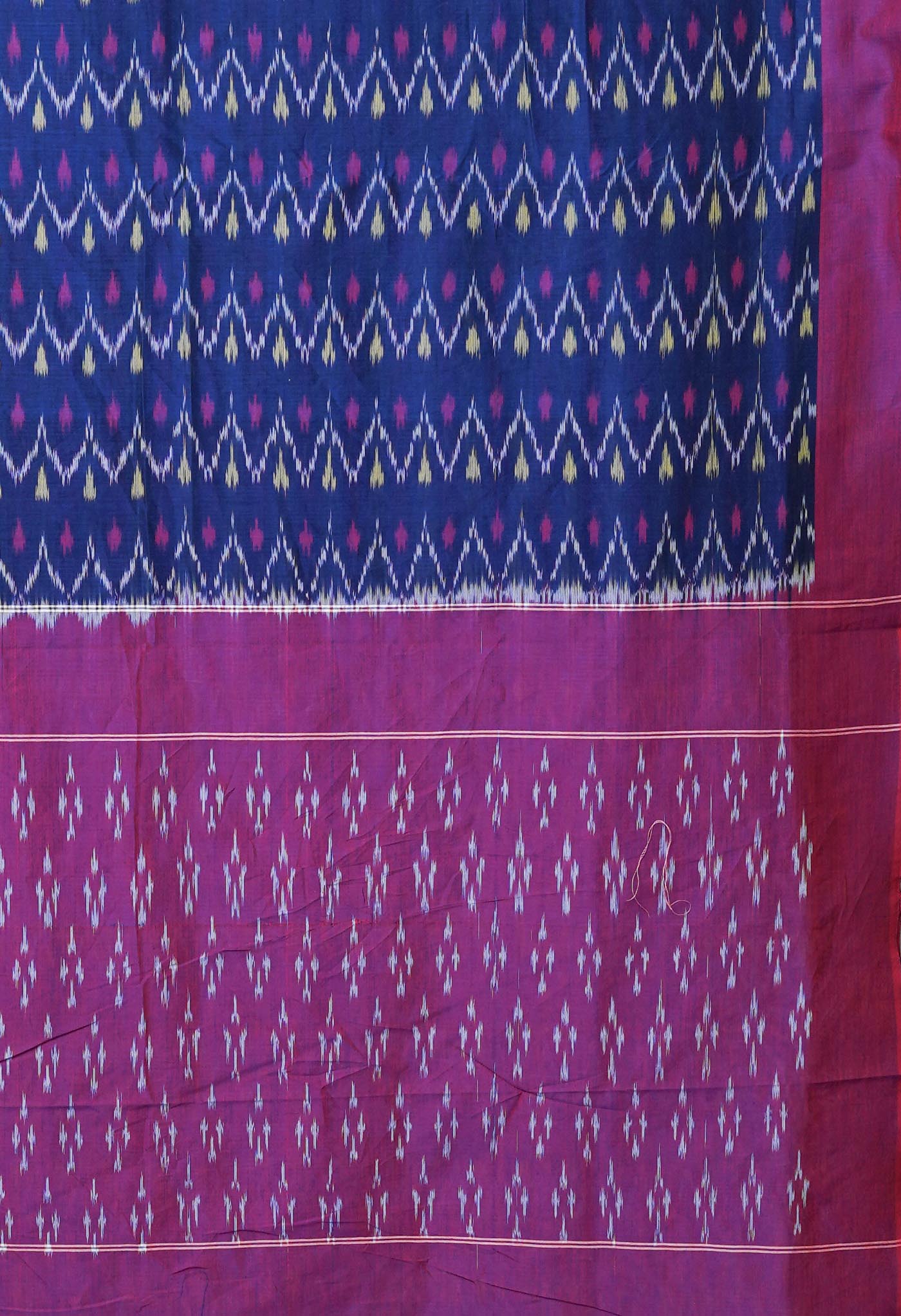 Blue Pure Pochampally Mercerized Cotton Silk Saree-UNM78938