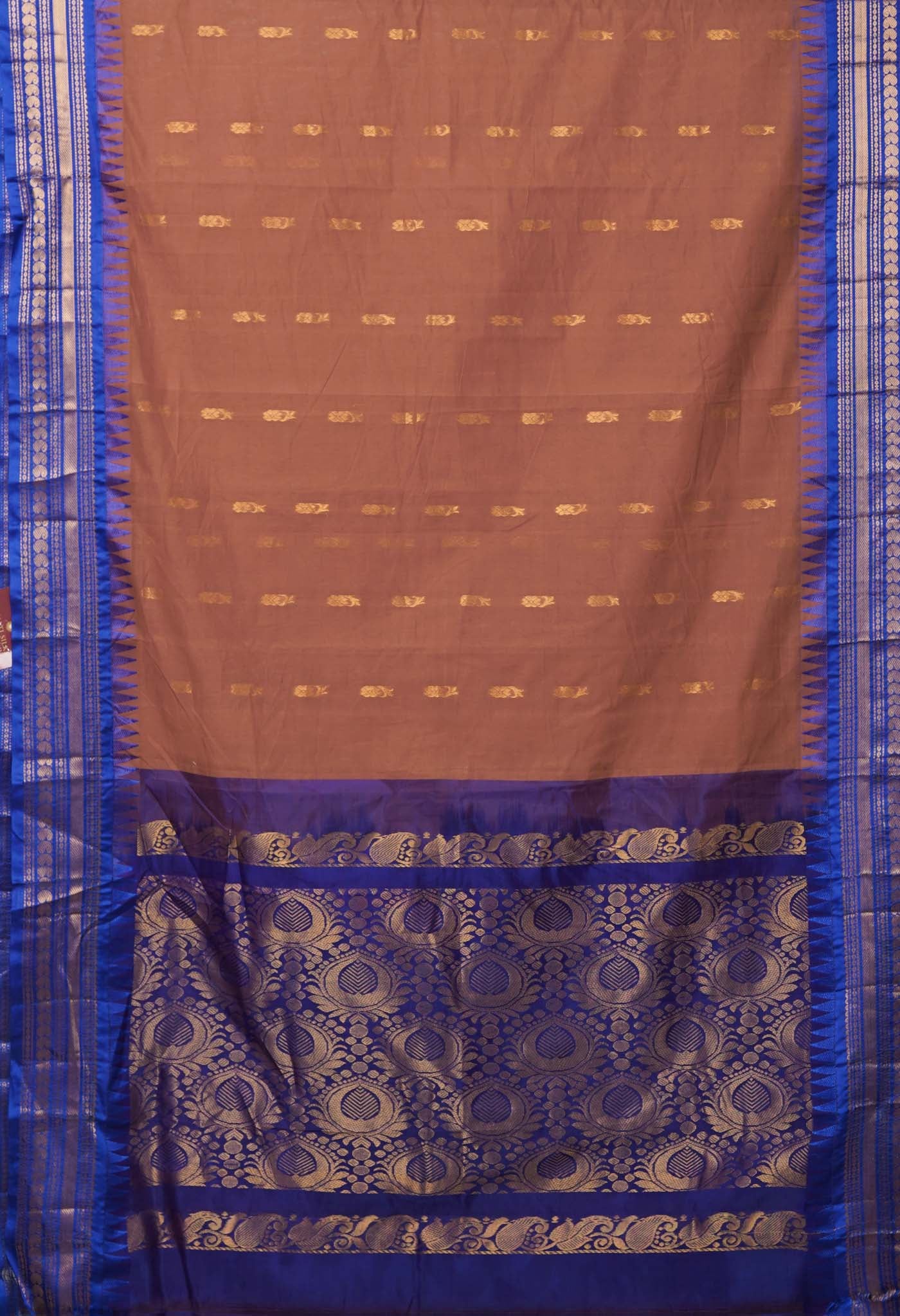 Brown Pure  Handloom Gadwal Cotton Saree-UNM78943