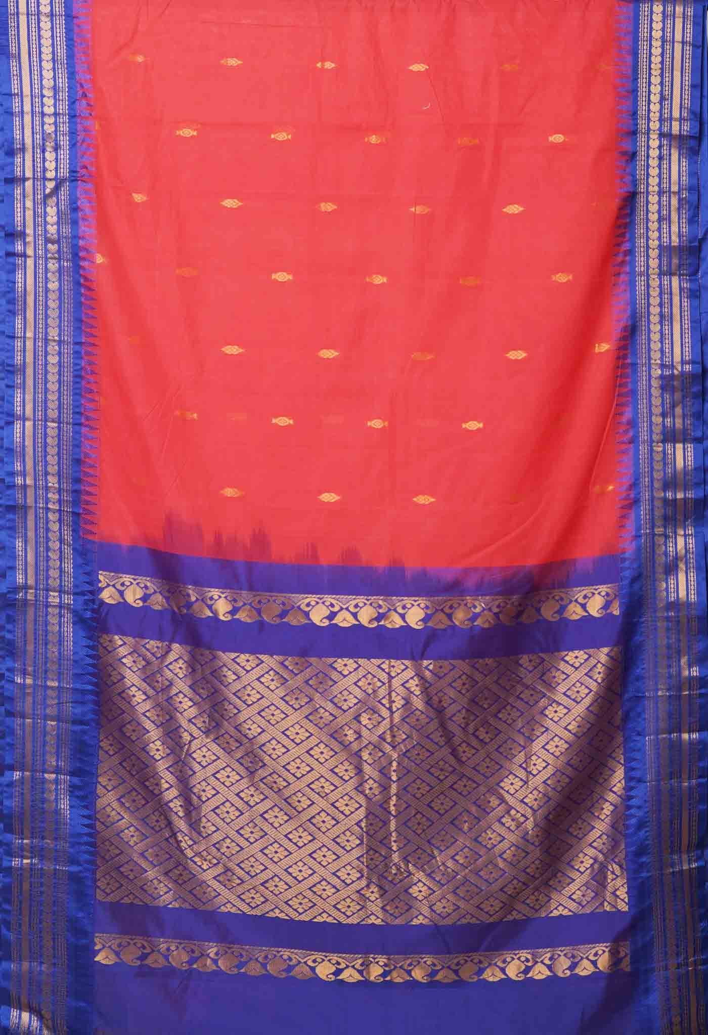 Pink Pure  Handloom Gadwal Cotton Saree