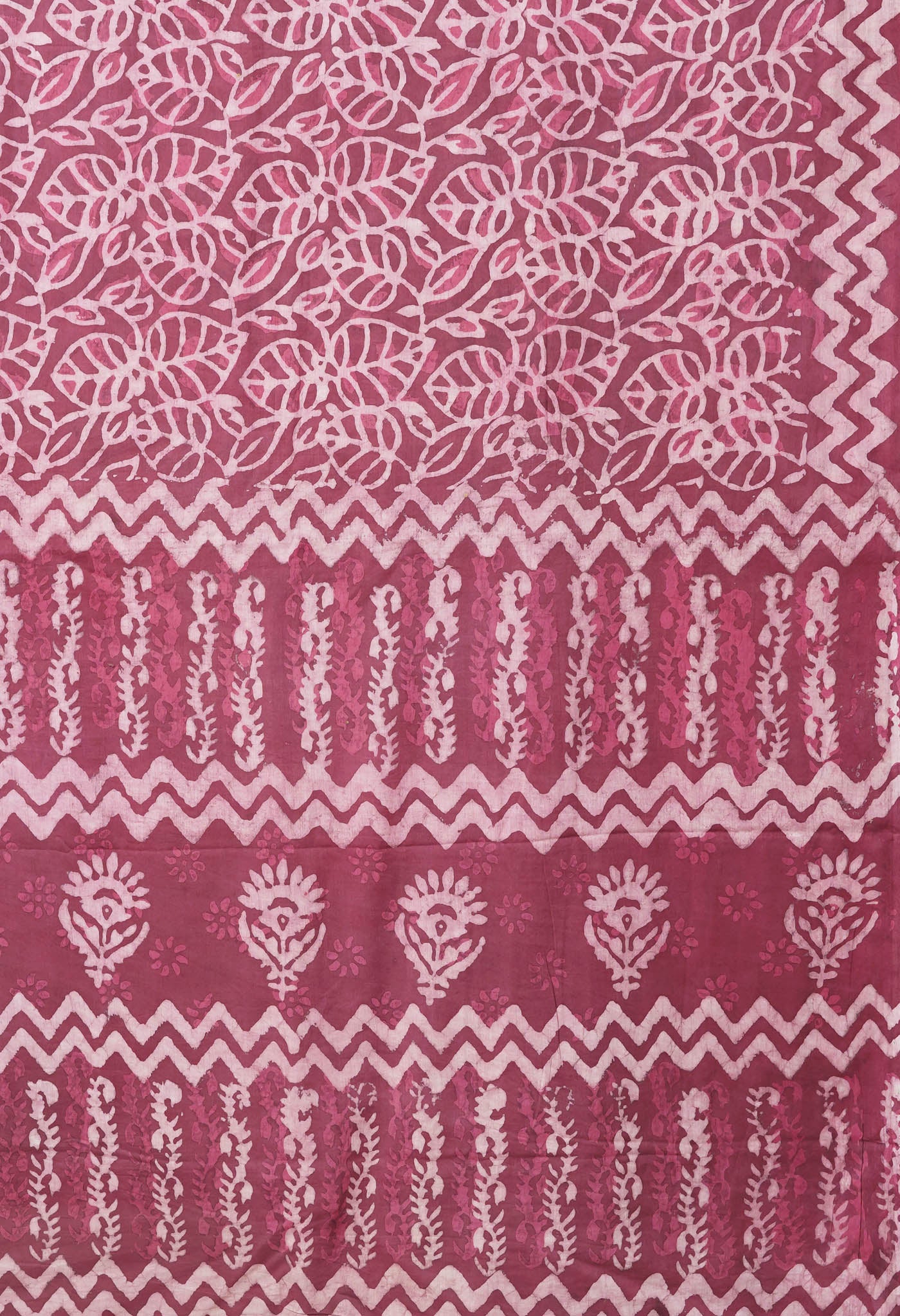 Pink Pure  Dabu Printed Mulmul Cotton Saree-UNM78960