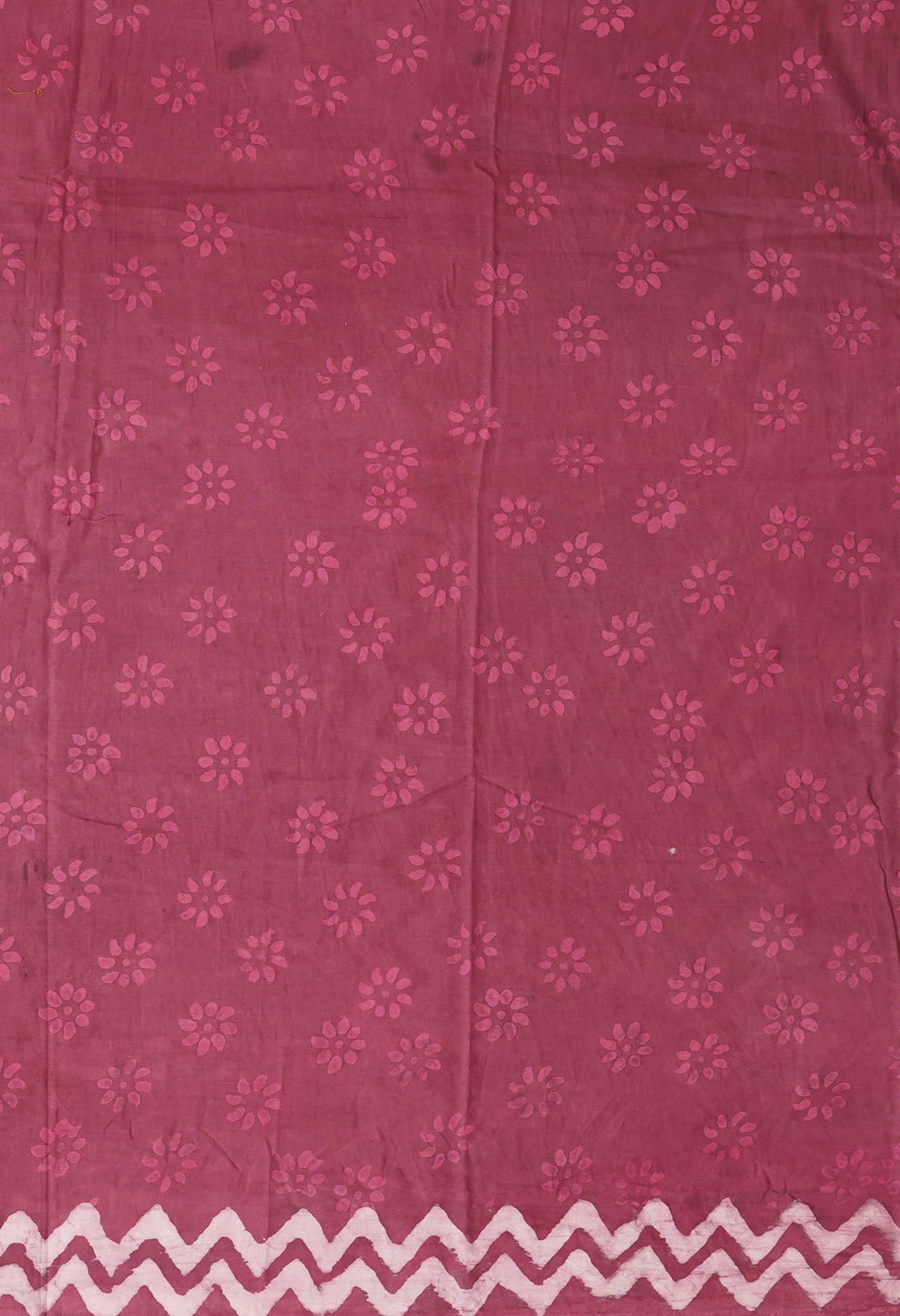 Pink Pure  Dabu Printed Mulmul Cotton Saree-UNM78960