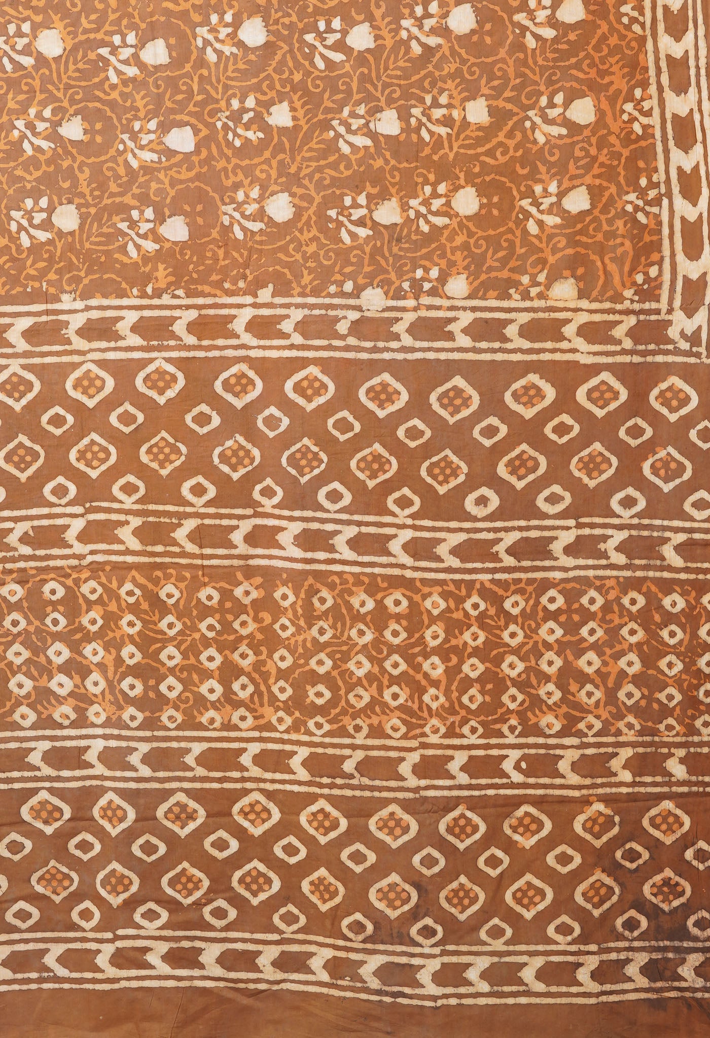 Brown Pure  Dabu Printed Mulmul Cotton Saree-UNM78961