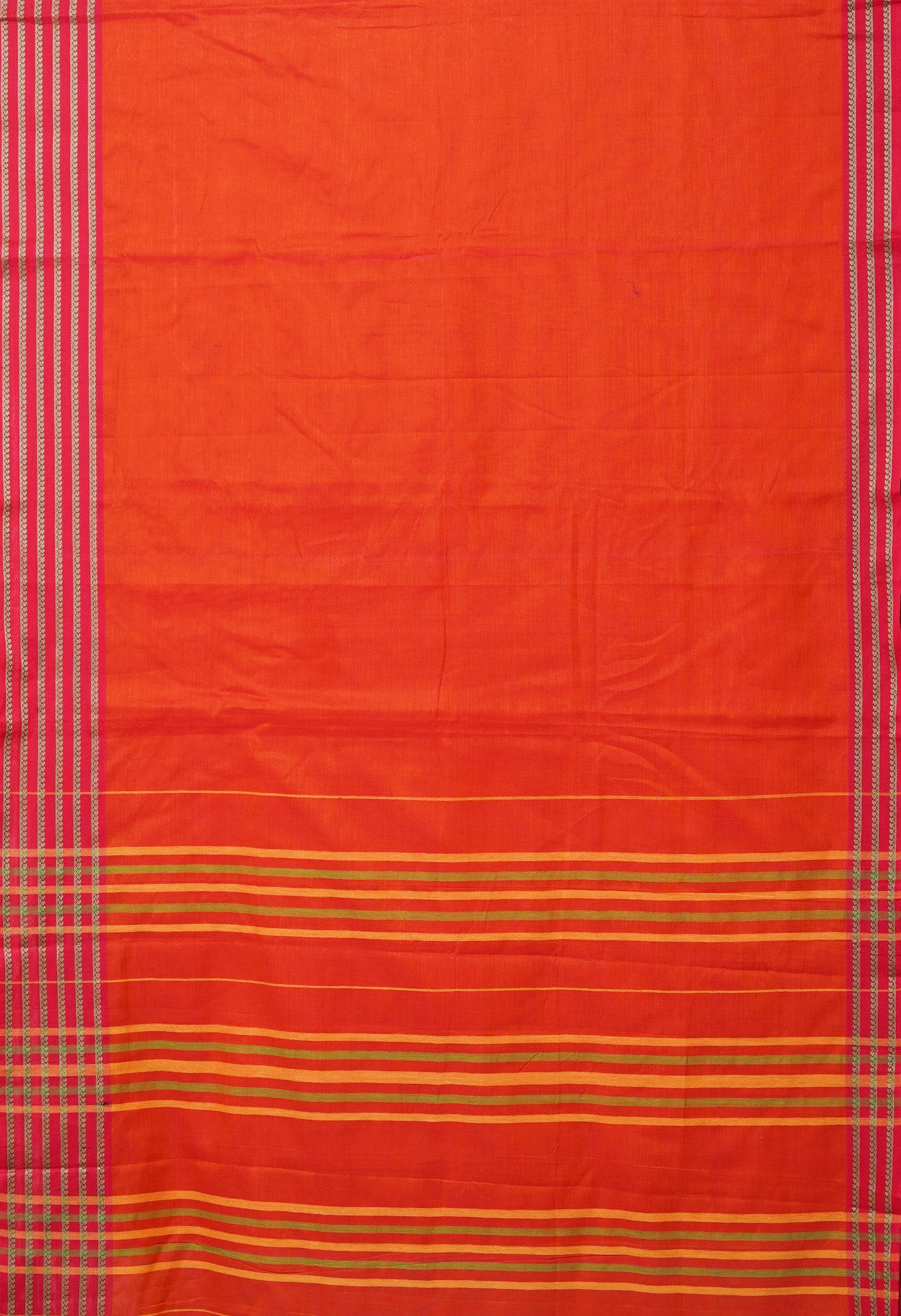 Orange Pure Handloom Narayani Cotton Saree-UNM79048