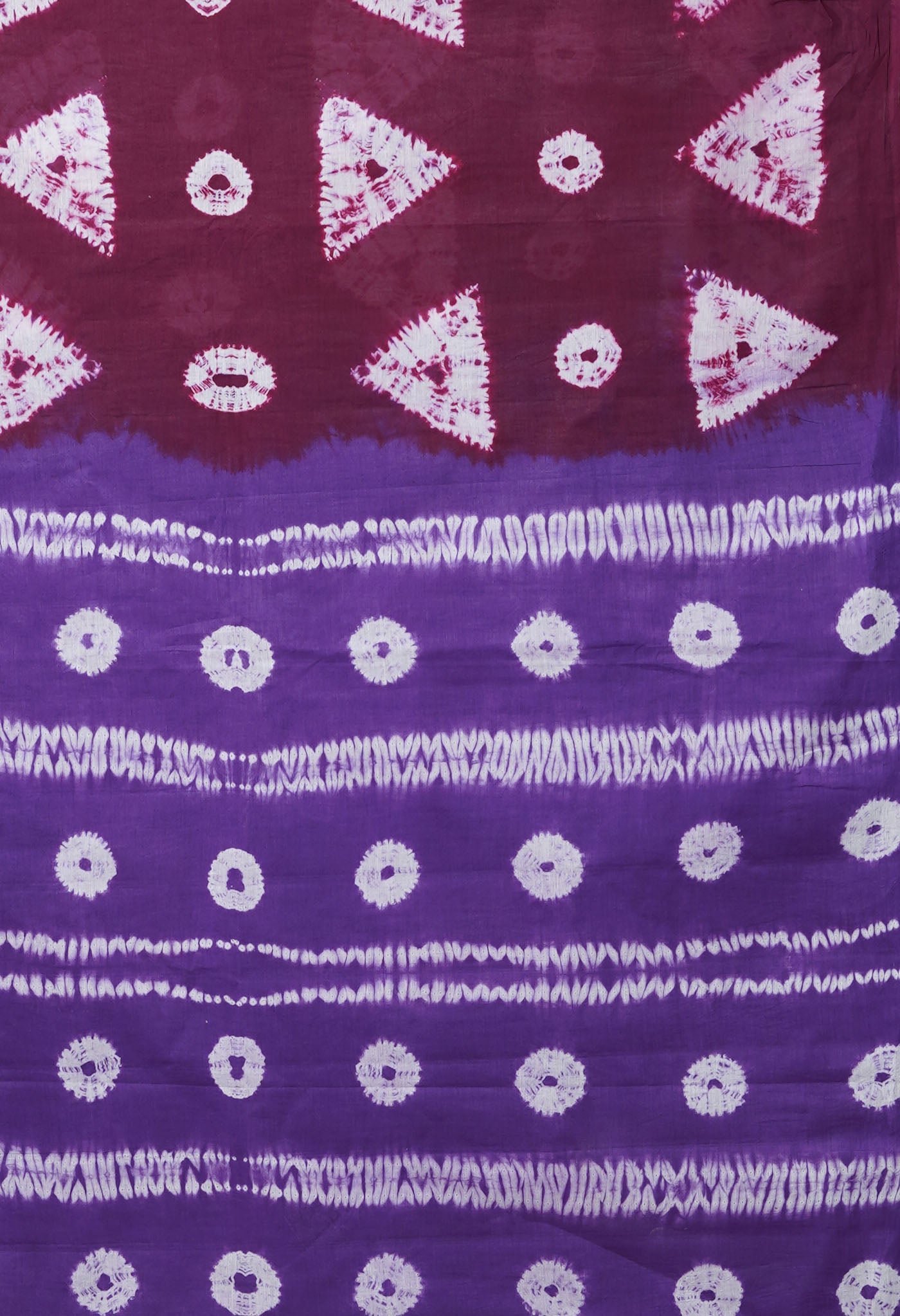 Purple-Violet Pure Tie And Dye Shibori Printed Soft Cotton Saree-UNM79082