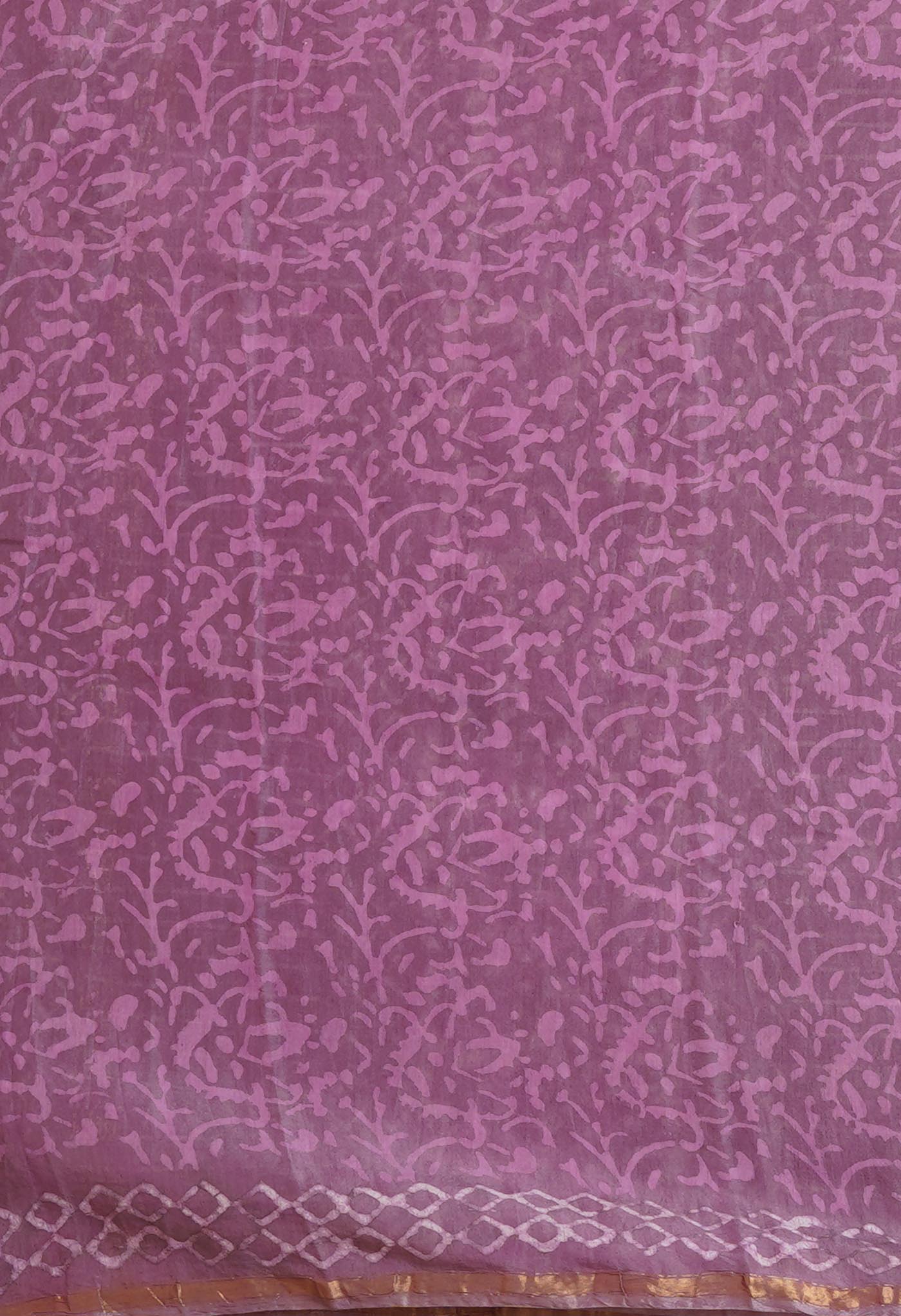 Pink Pure Pashmina Dabu Printed Chanderi Sico Saree