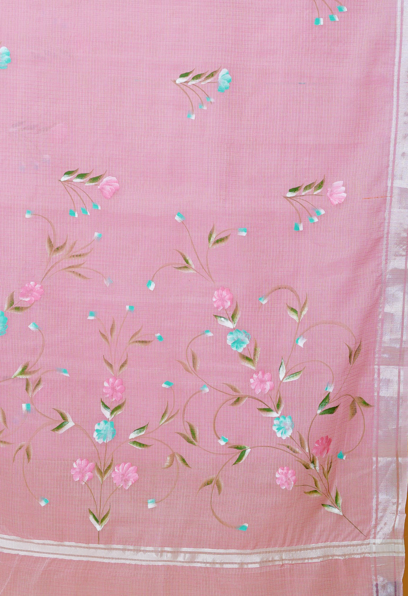 Pink Pure Hand Painted Kota Saree