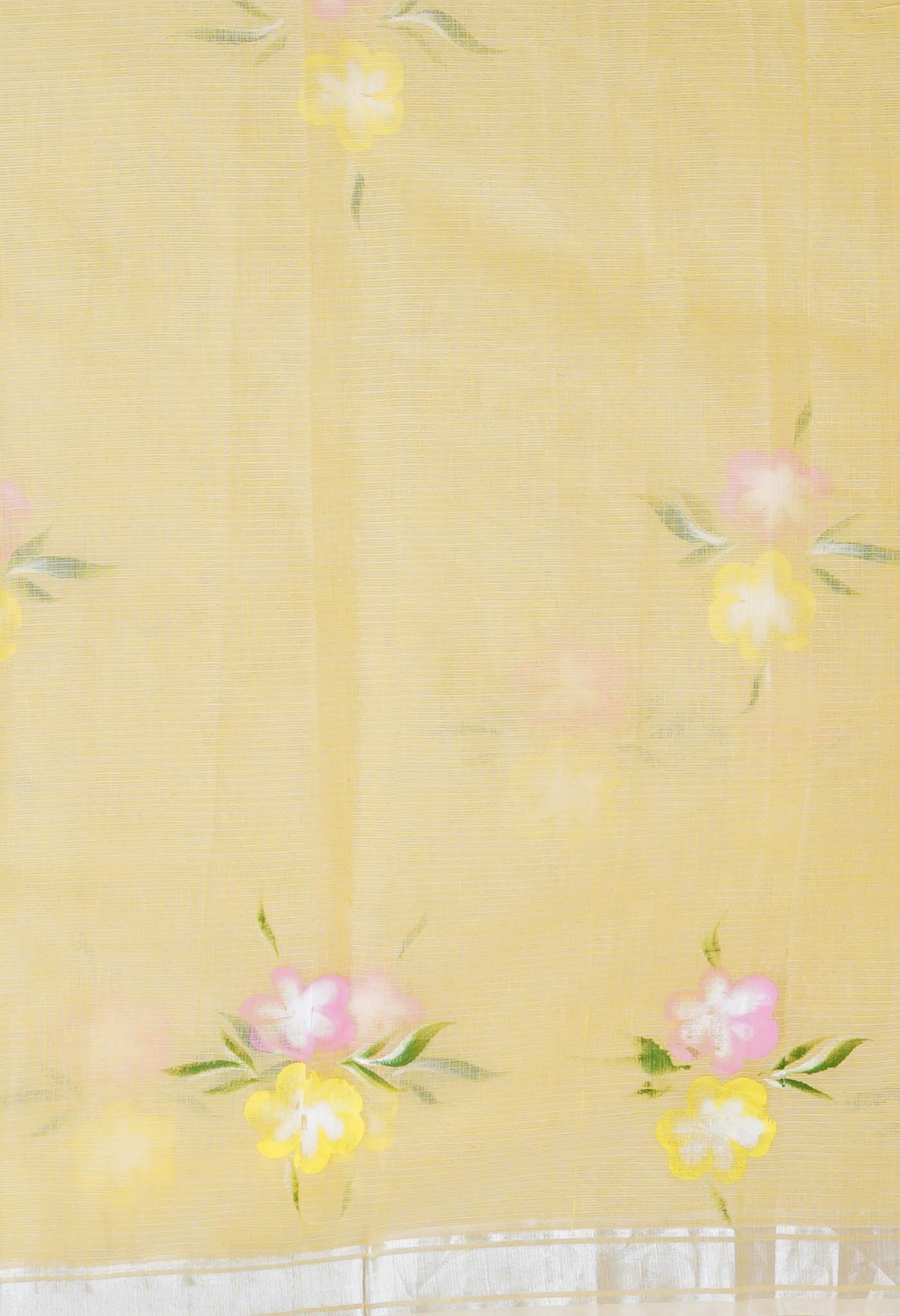 Yellow Pure Hand Painted Kota Saree