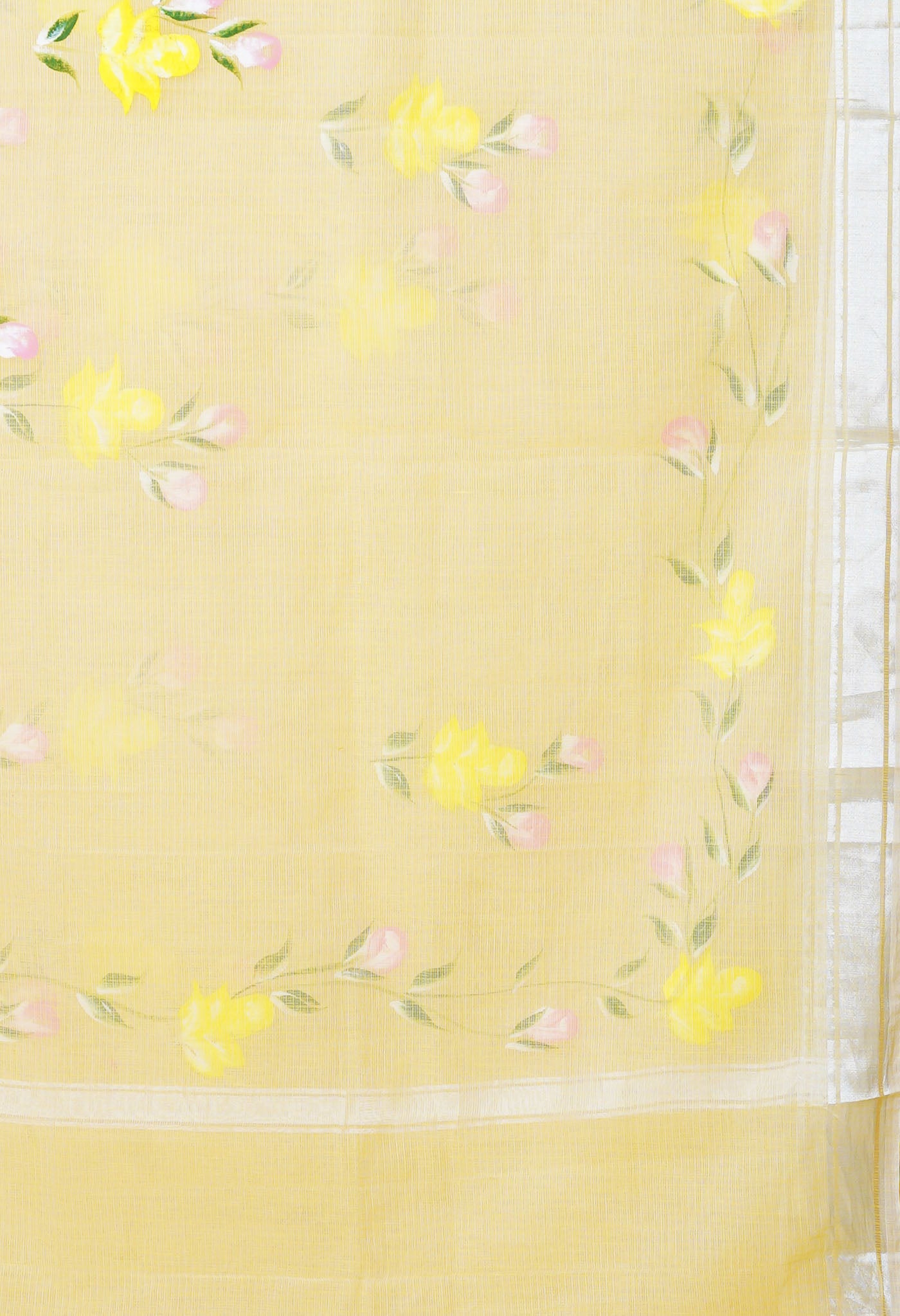 Yellow Pure Hand Painted Kota Saree-UNM79391