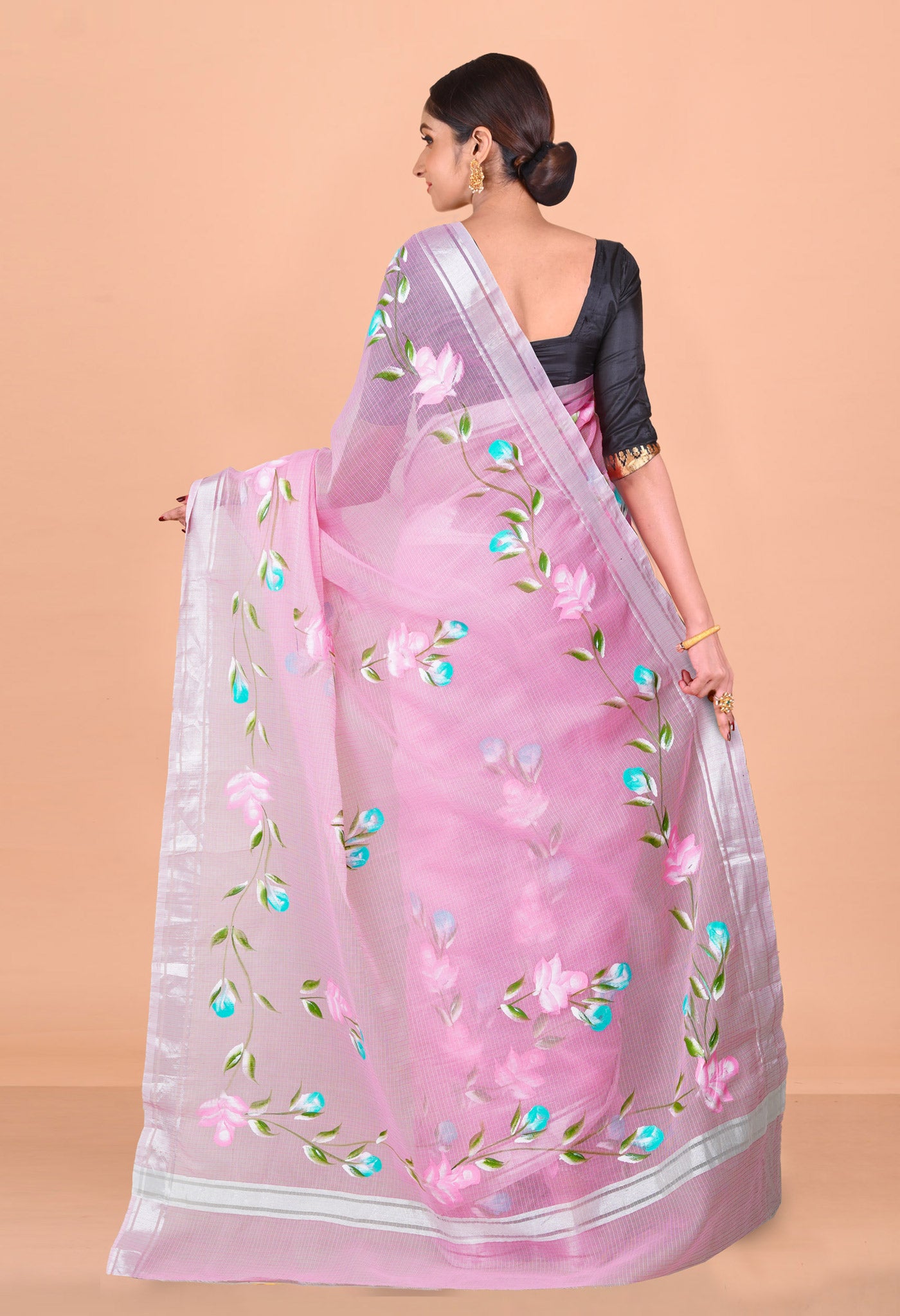 Pink Pure Hand Painted Kota Saree