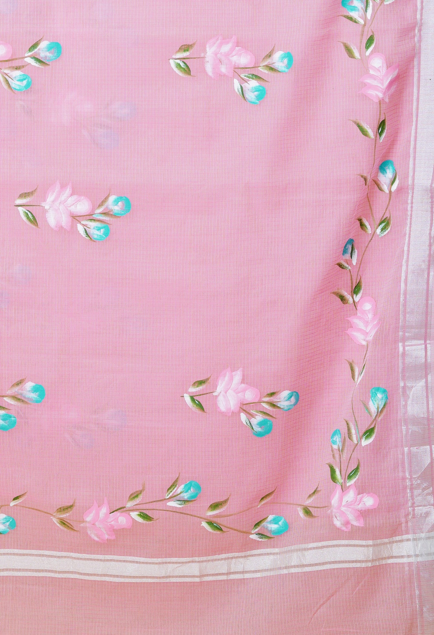 Pink Pure Hand Painted Kota Saree