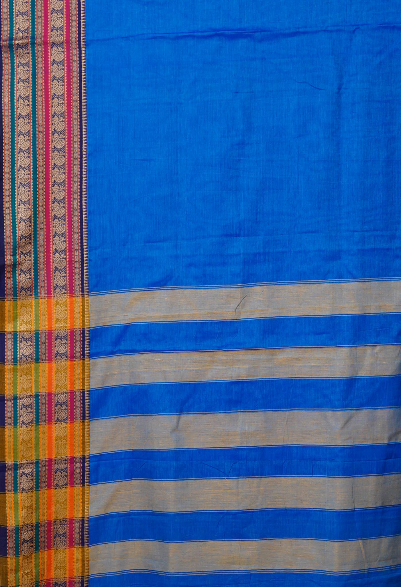 Blue Pure Handloom Narayani Cotton Saree-UNM79495