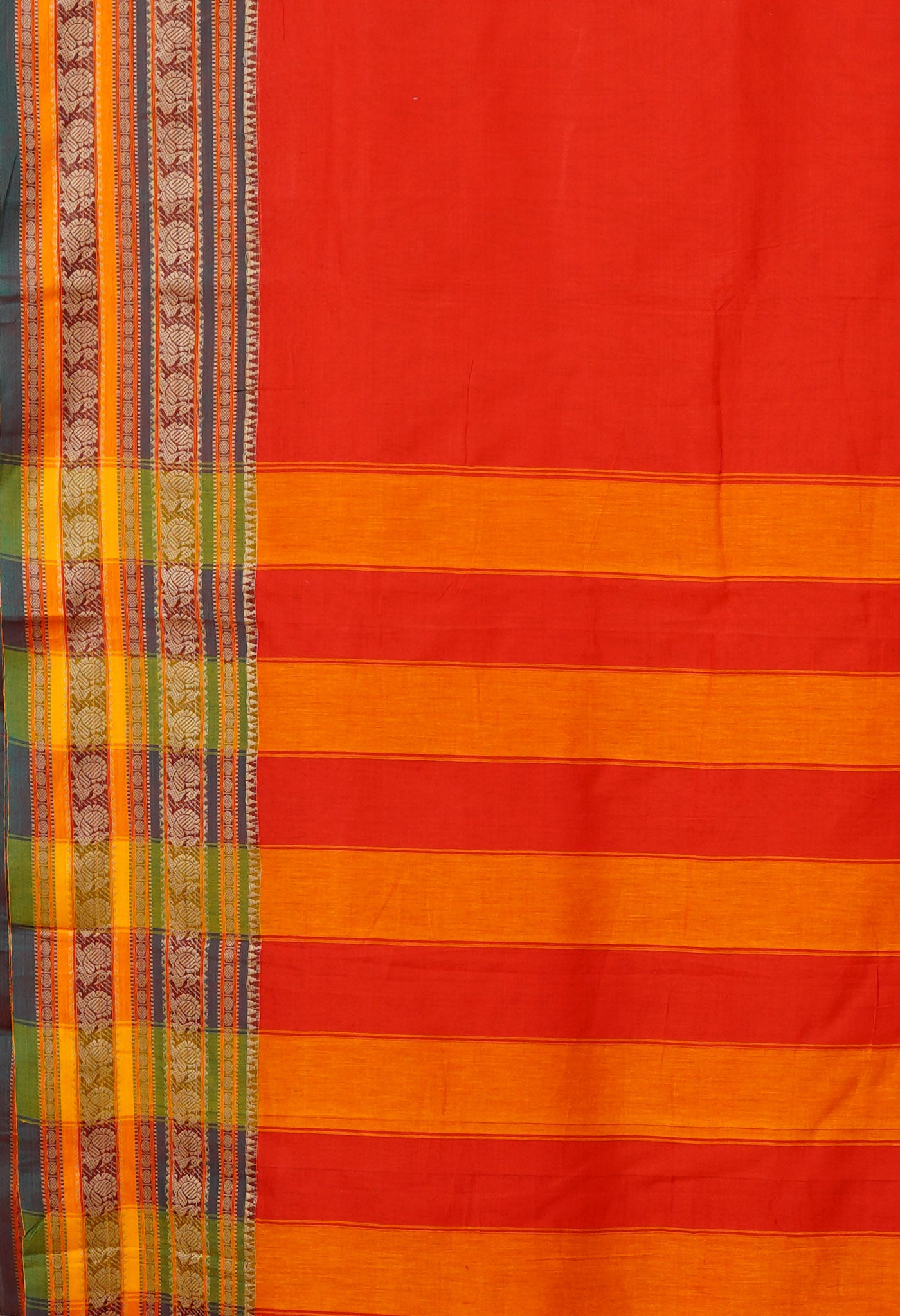 Red Pure Handloom Narayani Cotton Saree-UNM79497