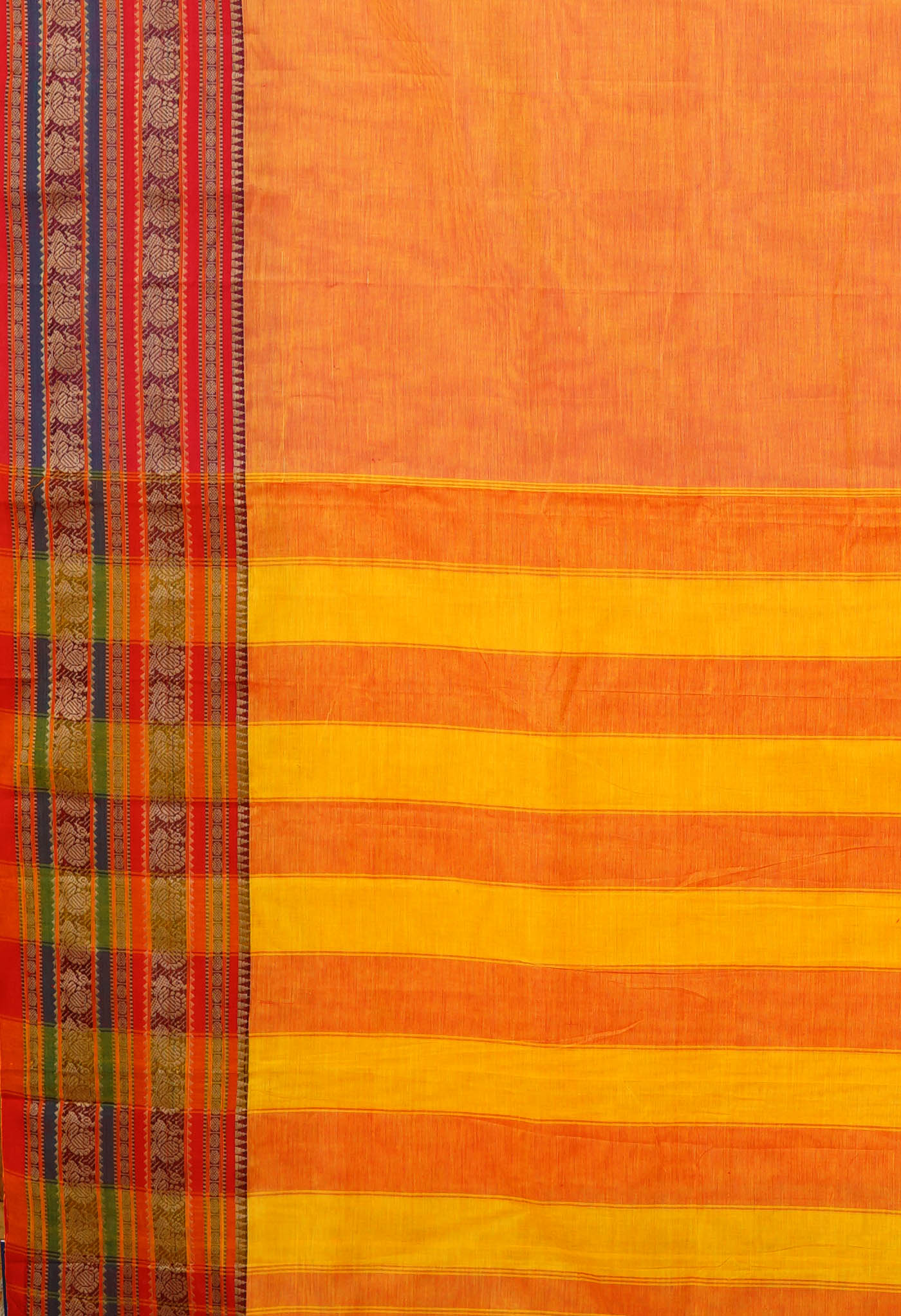 Orange Pure Handloom Narayani Cotton Saree-UNM79499