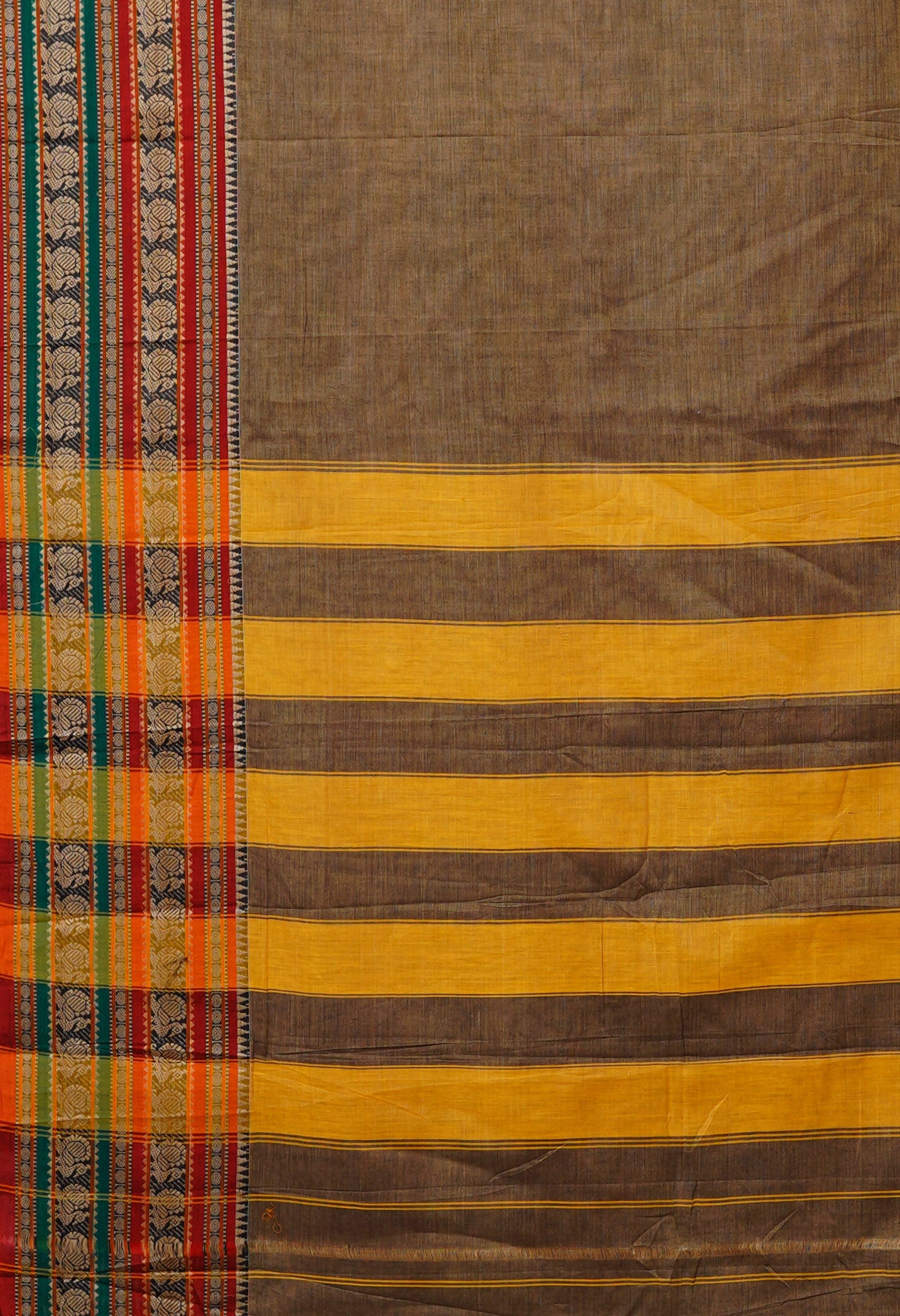 Brown Pure Handloom Narayani Cotton Saree-UNM79500