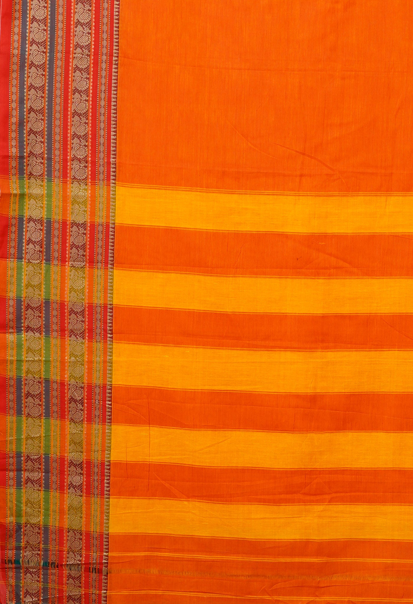 Orange Pure Handloom Narayani Cotton Saree-UNM79502