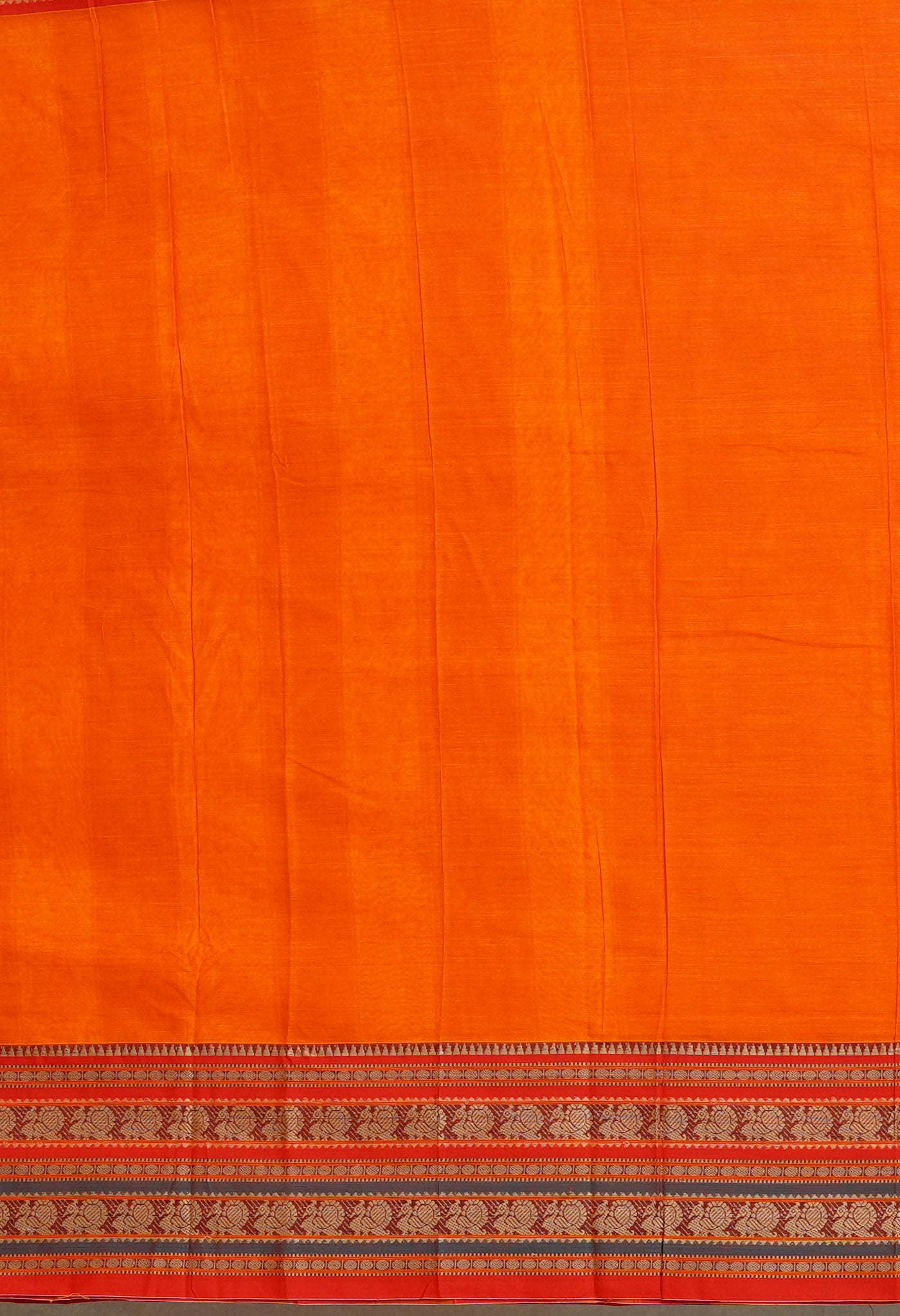 Orange Pure Handloom Narayani Cotton Saree-UNM79502