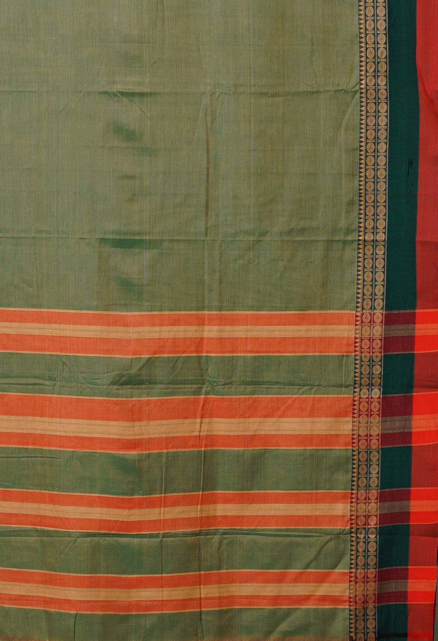 Green Pure Handloom Narayani Cotton Saree-UNM79504