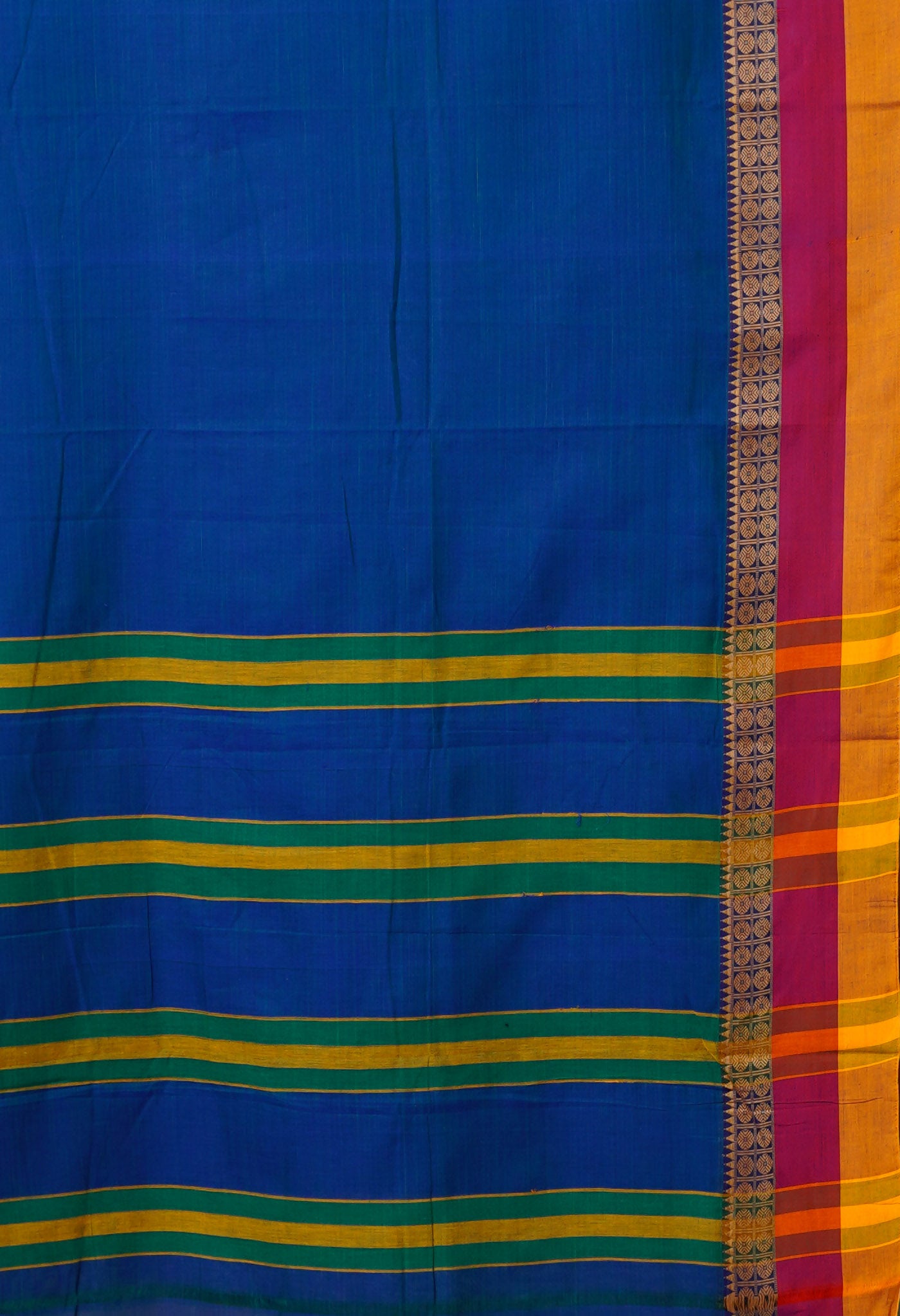 Peacock Green Pure Handloom Narayani Cotton Saree-UNM79510