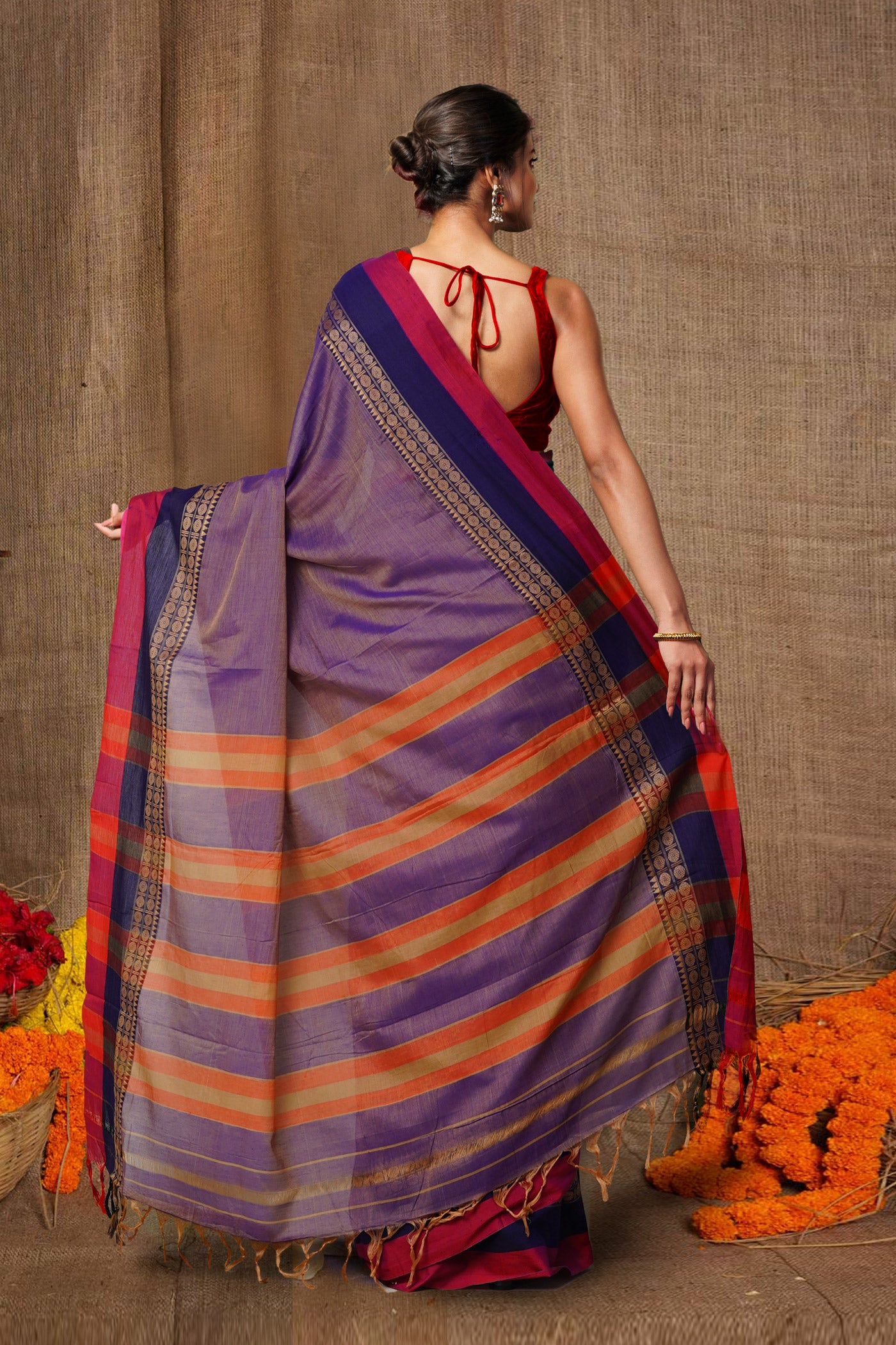 Light Purple Pure Handloom Narayani Cotton Saree