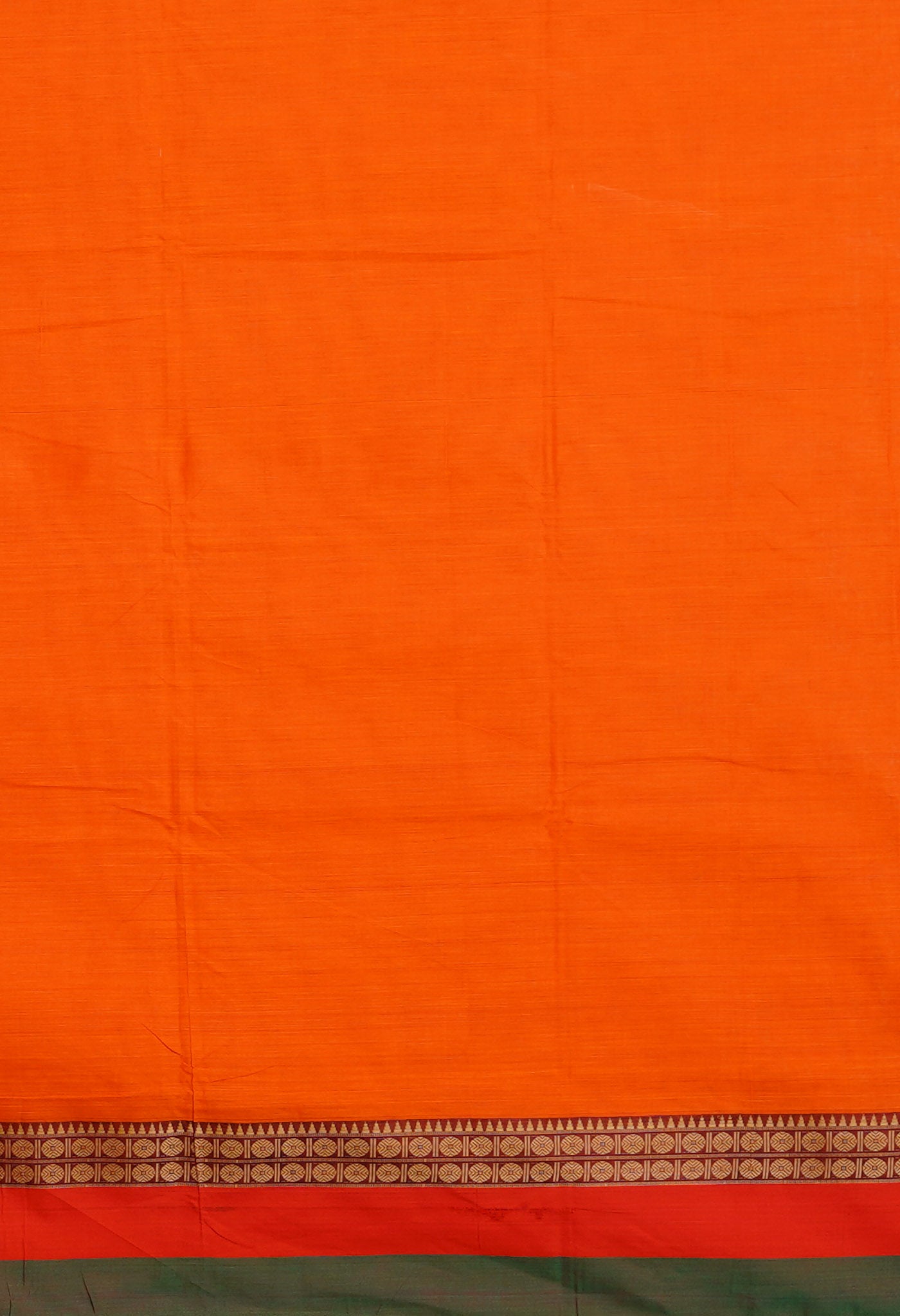 Orange Pure Handloom Narayani Cotton Saree