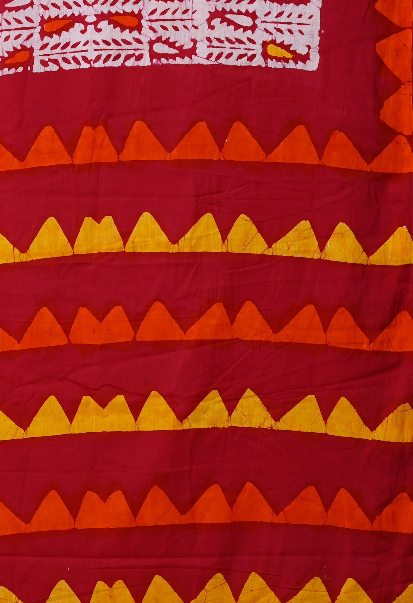 Maroon Pure Wax Batik Printed Superfine Mulmul Cotton Saree-UNM79696