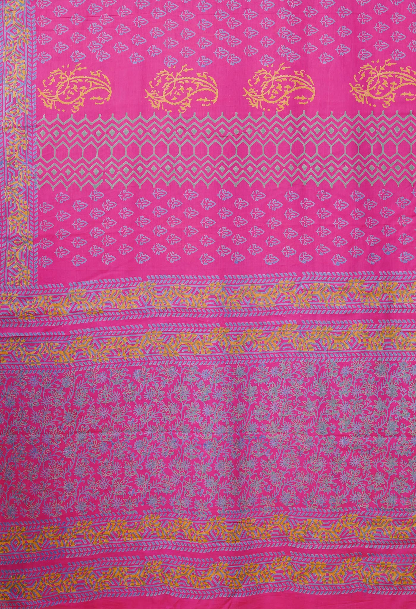 Pink Pure Discharge Printed Soft Cotton Saree-UNM79890