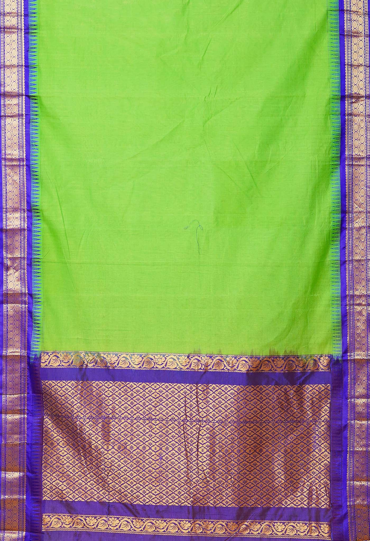 Green Pure Handloom Gadwal Cotton Saree-UNM79930