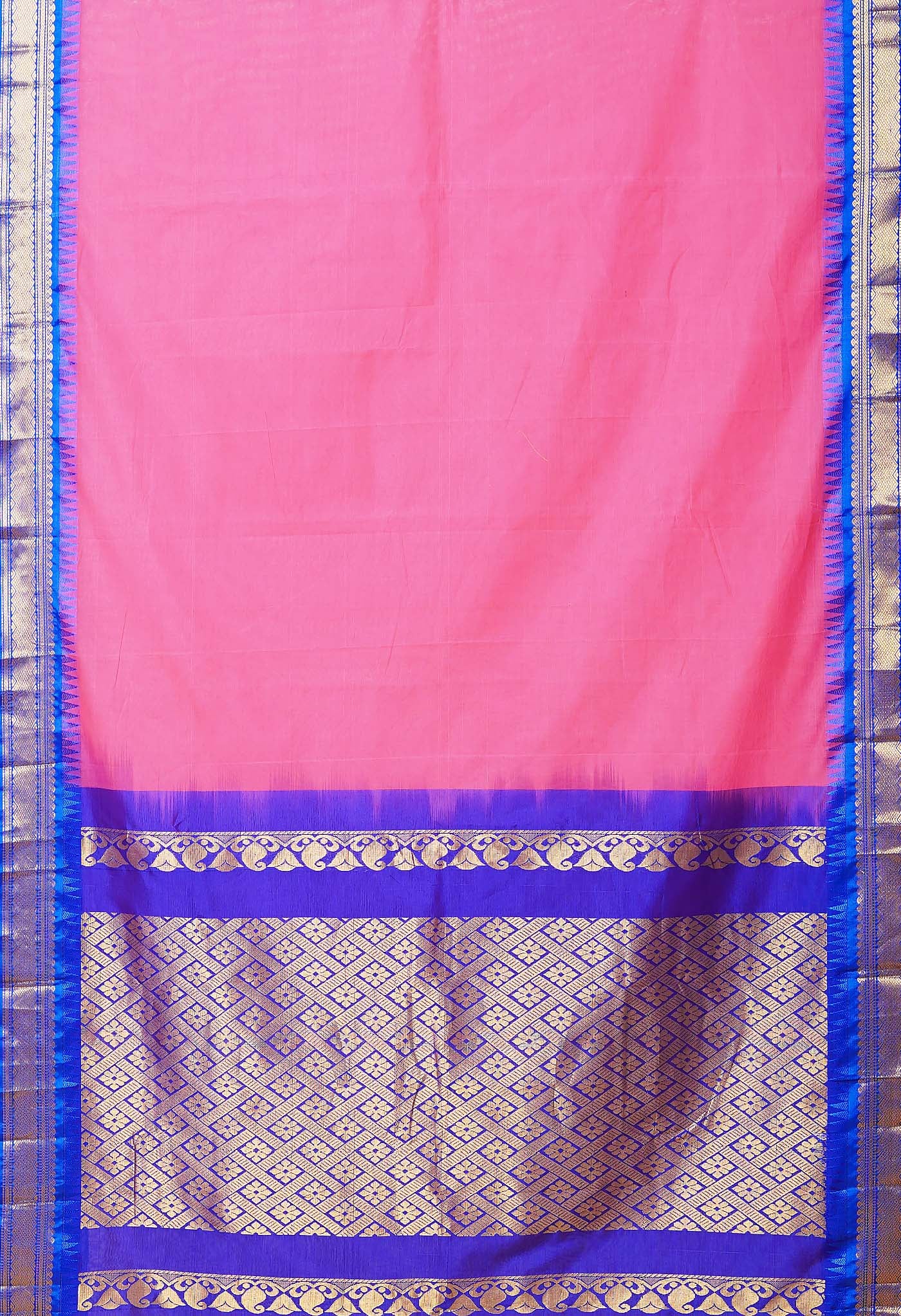 Pink Pure Handloom Gadwal Cotton Saree-UNM79931