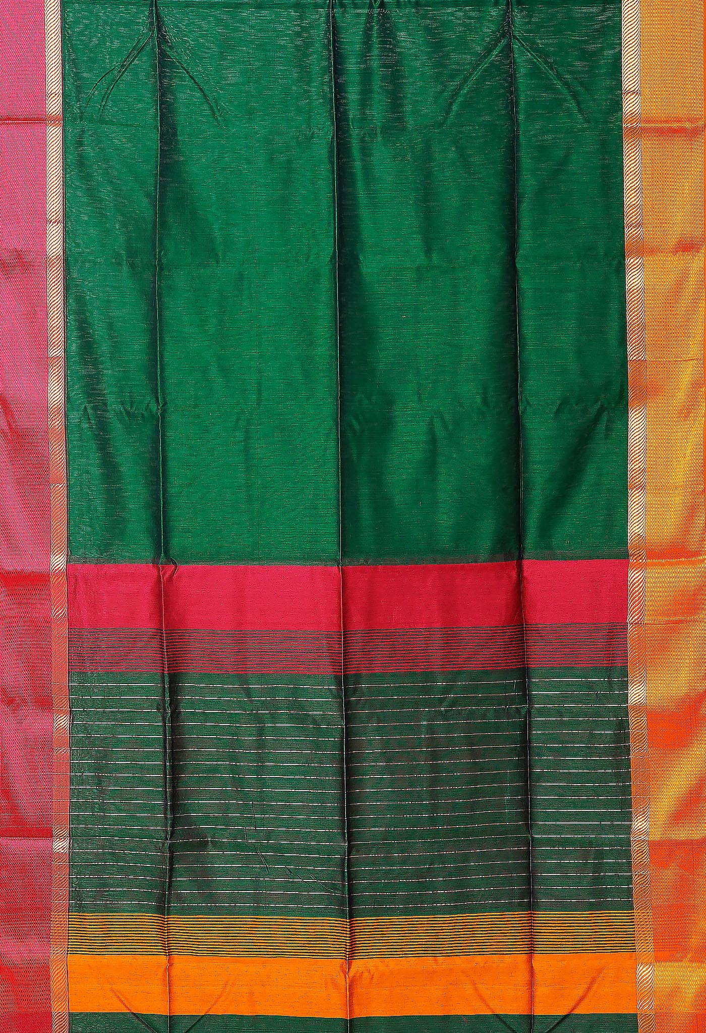 Green Pure Handloom Maheshwari Sico Saree-UNM79997