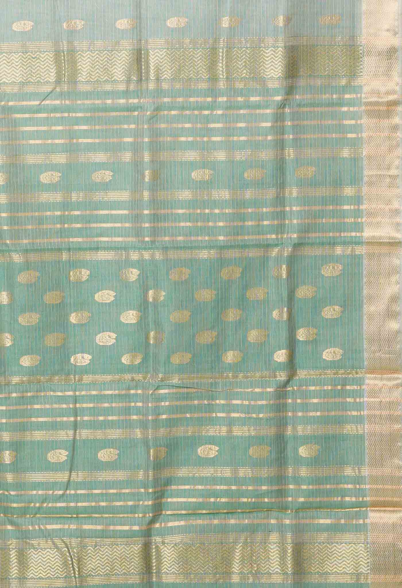 Green Pure Handloom Maheshwari Sico Saree-UNM80003