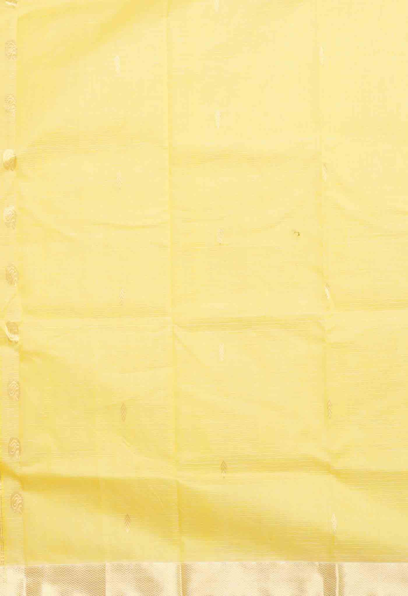 Yellow Pure Handloom Maheshwari Sico Saree-UNM80005