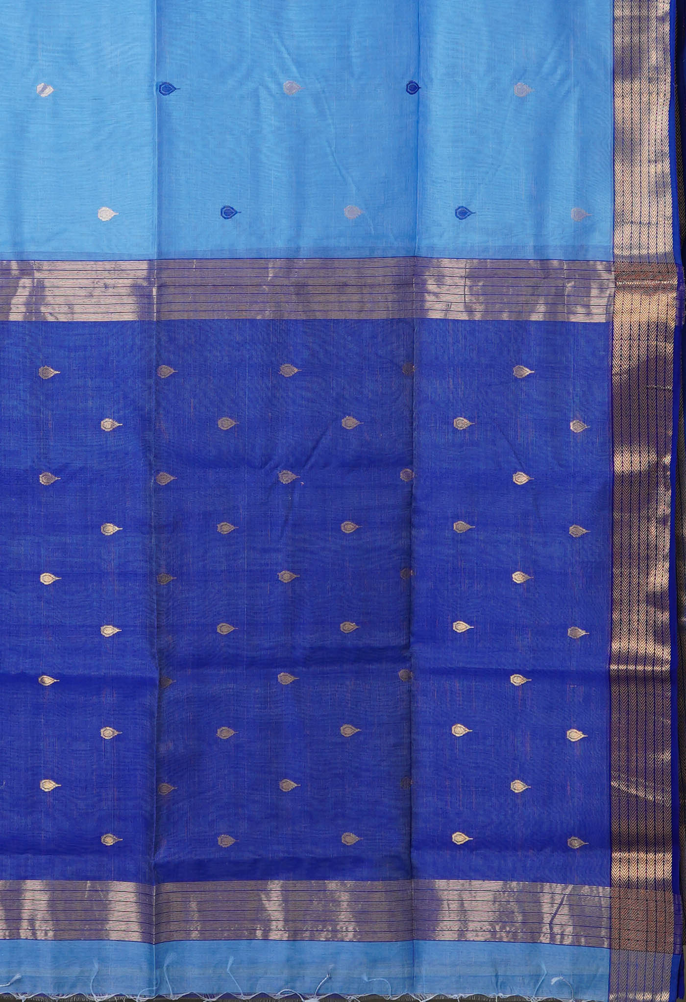 Sky Blue Pure Handloom Maheshwari Sico Saree-UNM80022