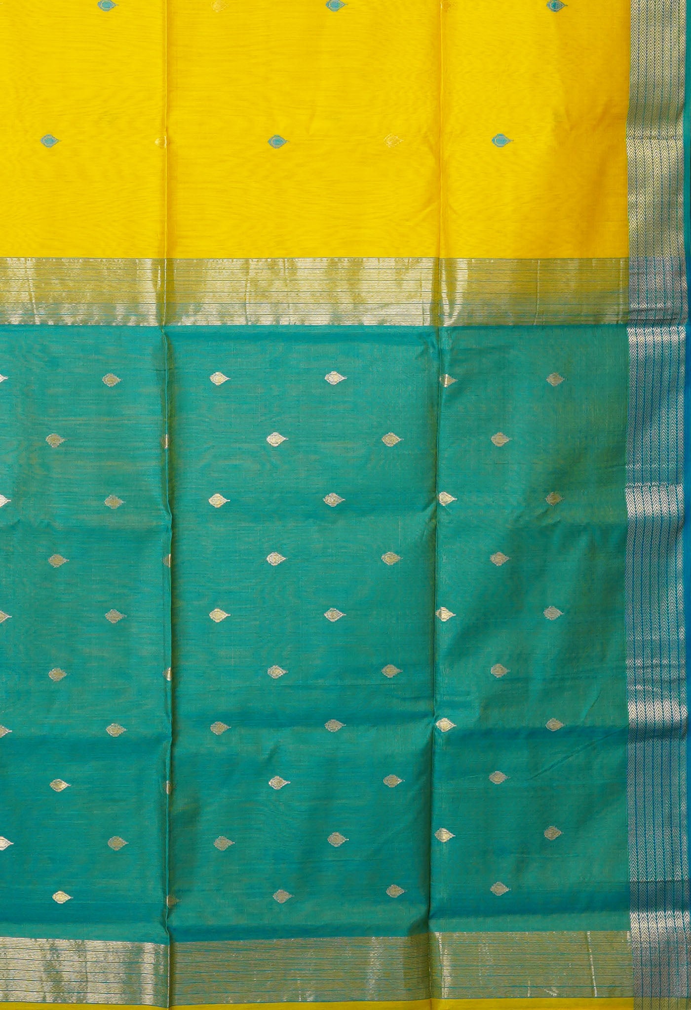 Yellow Pure Handloom Maheshwari Sico Saree-UNM80024