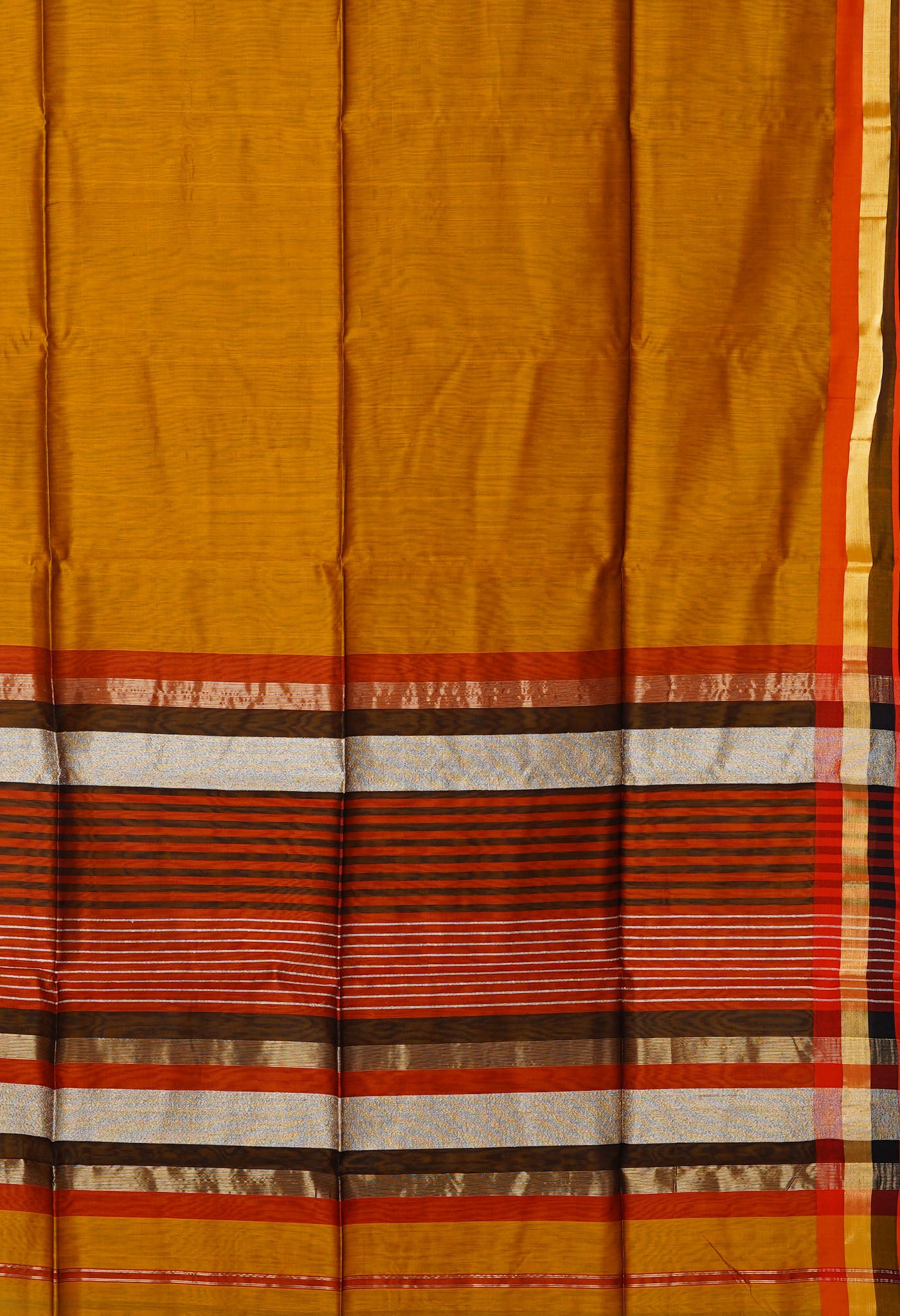 Mustard Yellow Pure Handloom Maheshwari Sico Saree-UNM80029