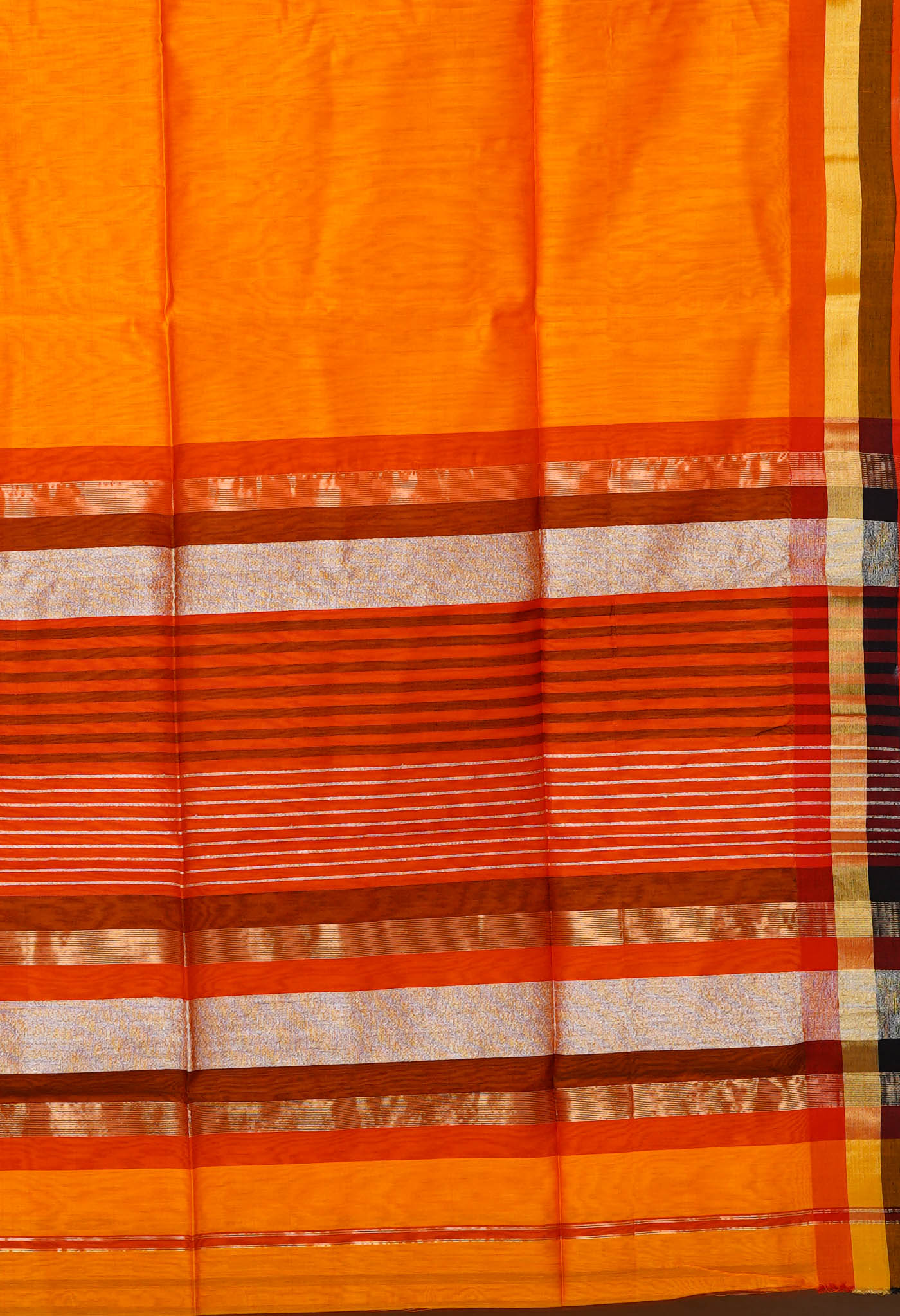 Turmeric Yellow Pure Handloom Maheshwari Sico Saree-UNM80031