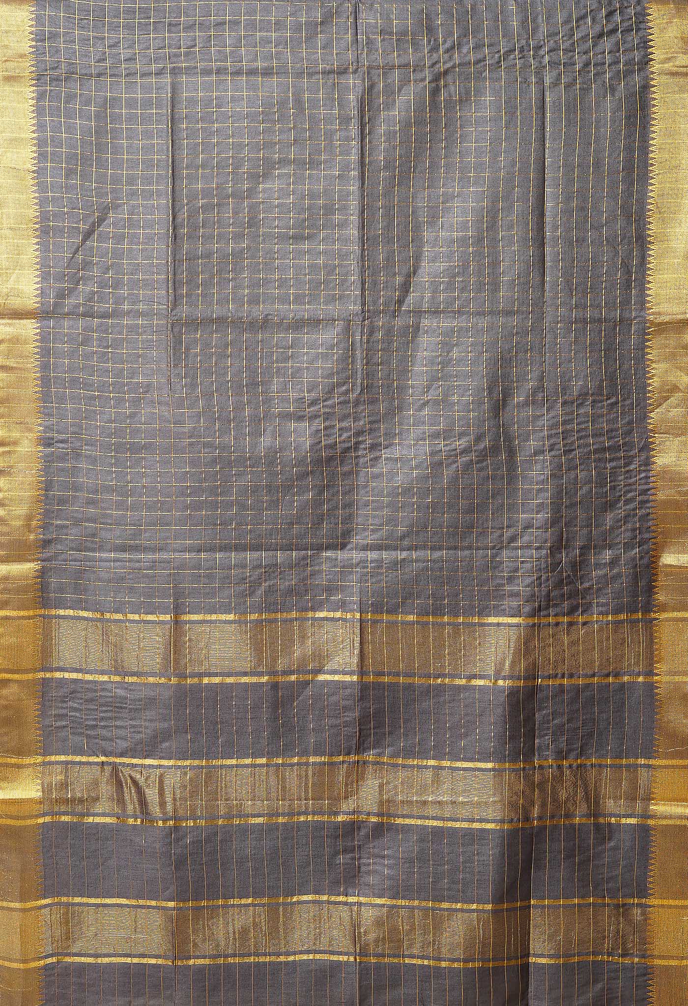 Grey Chanderi Sico Saree-UNM80071