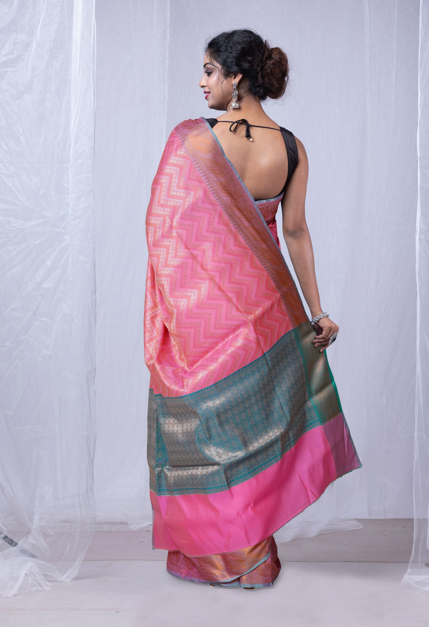 Pink Banarasi Tissue Saree-UNM80080