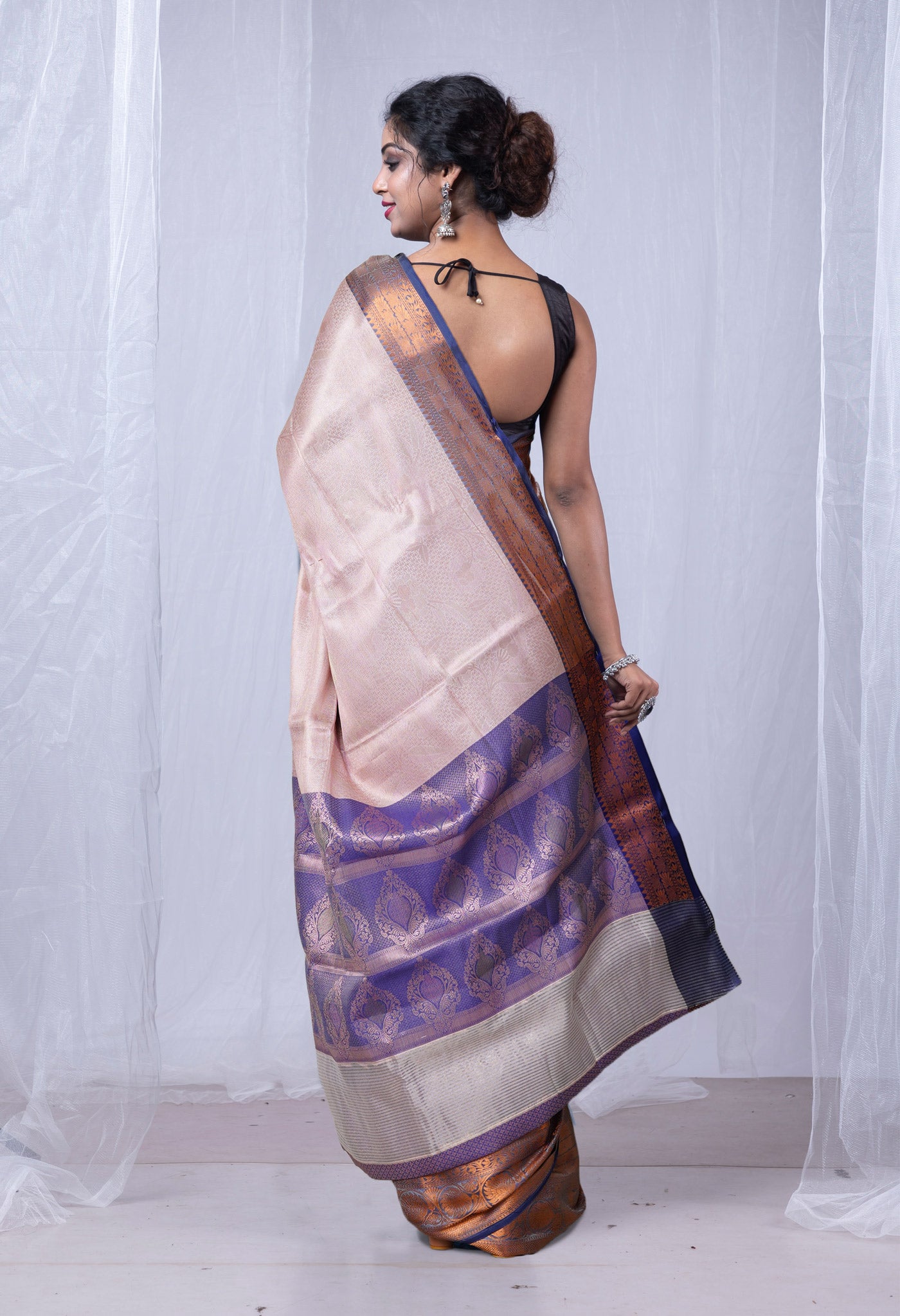 Pink Banarasi Tissue Saree-UNM80083