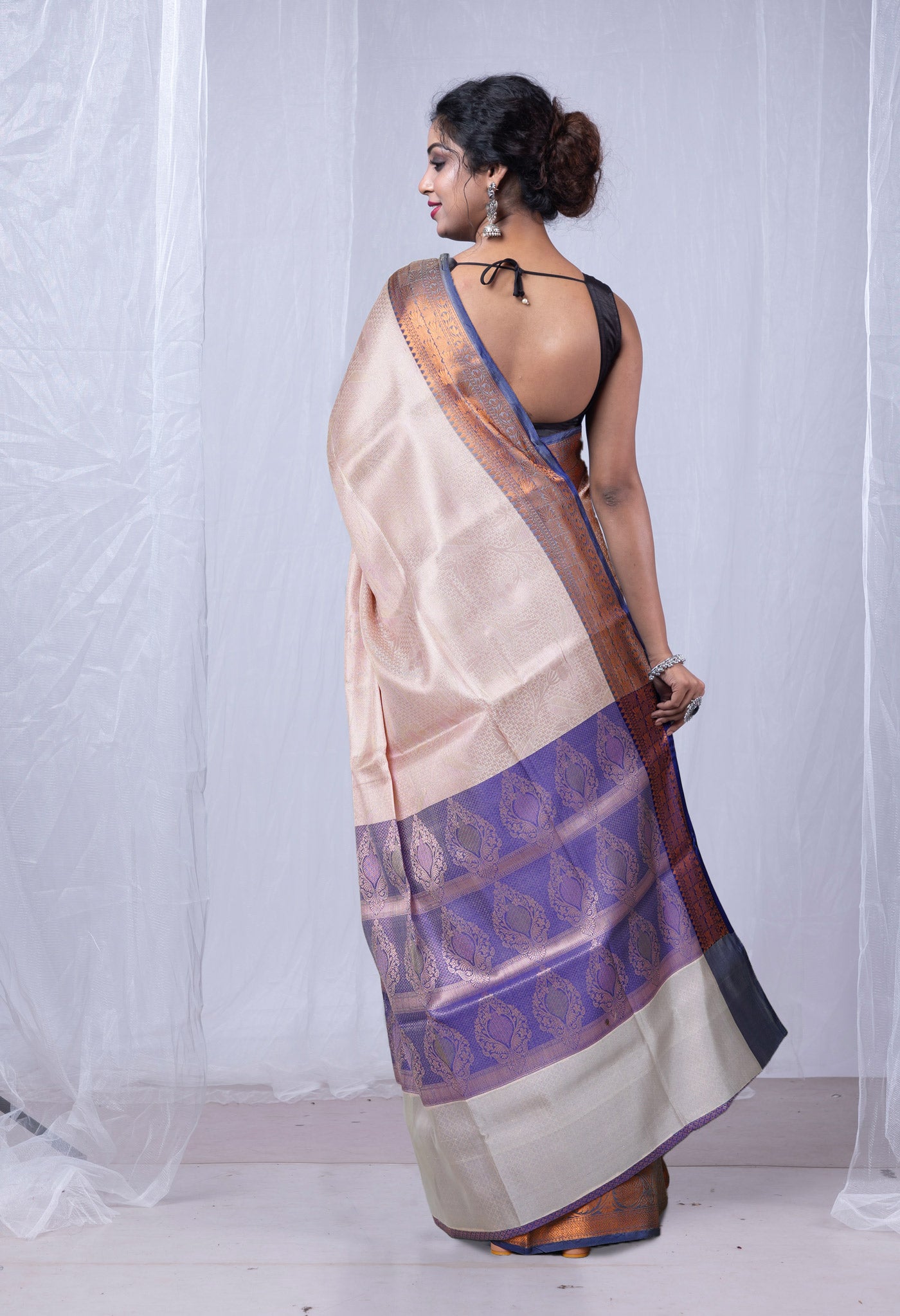 Pink Banarasi Tissue Saree-UNM80085