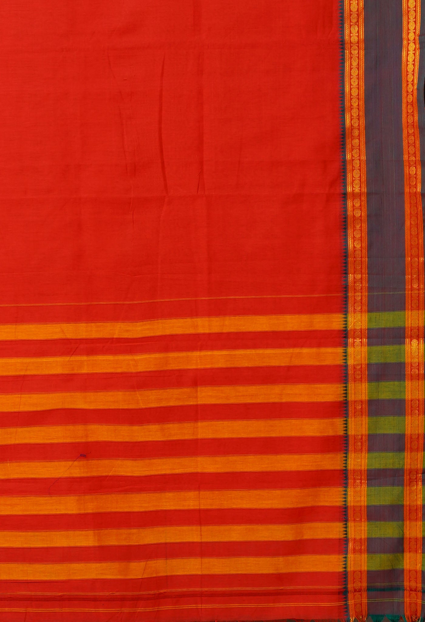 Red Pure Handloom Narayani Cotton Saree-UNM80090