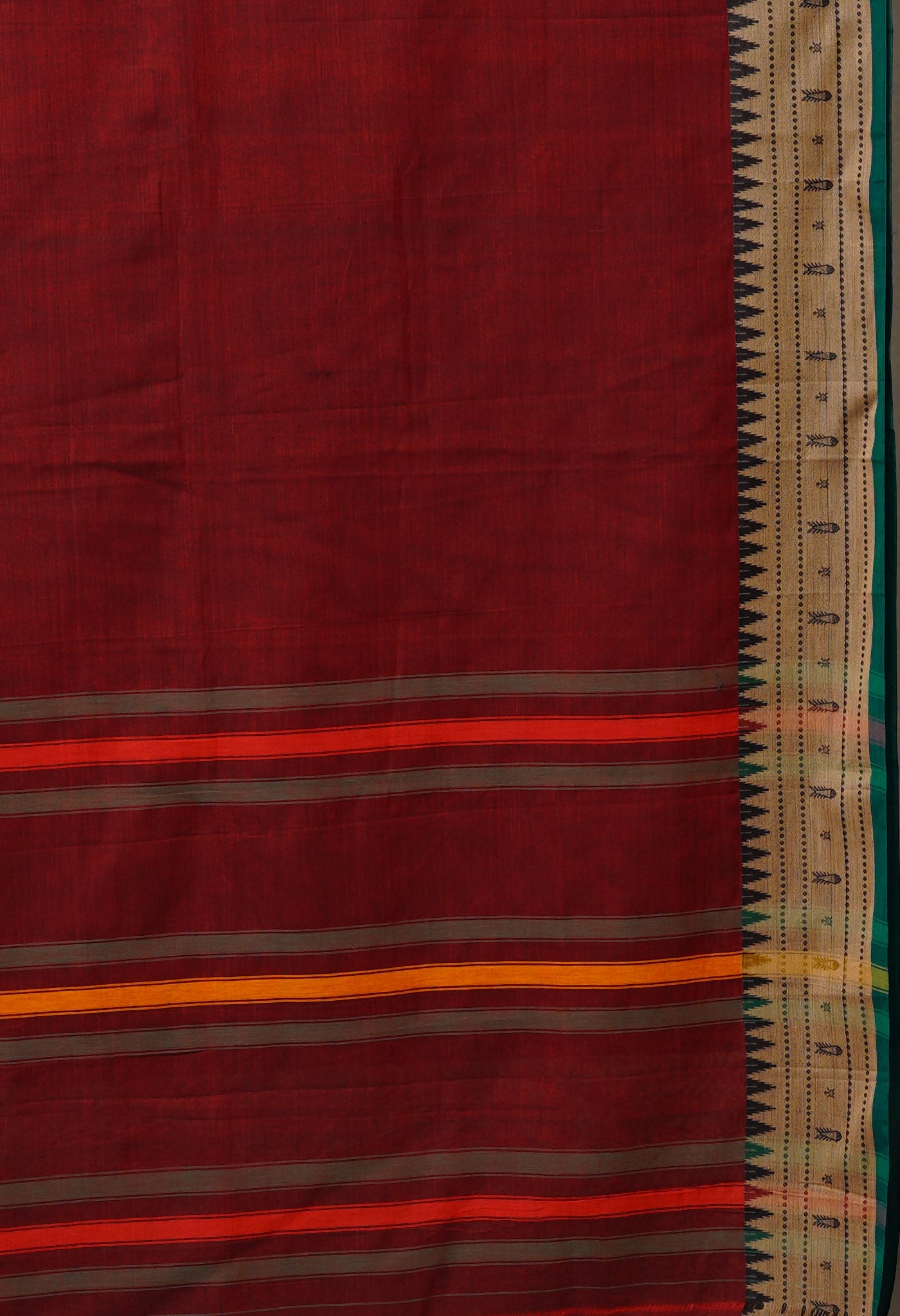 Maroon Pure Handloom Narayani Cotton Saree-UNM80096