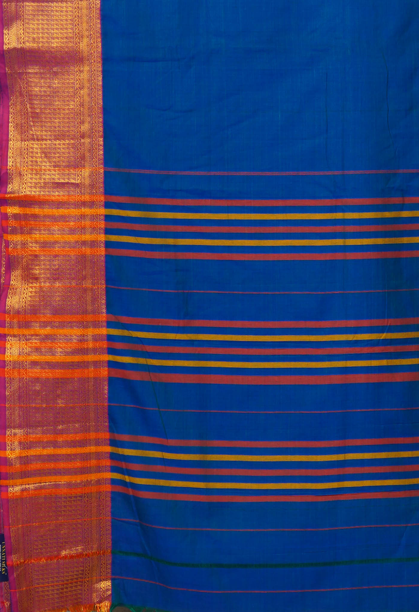 Peacock Blue Pure Handloom Narayani Cotton Saree-UNM80104