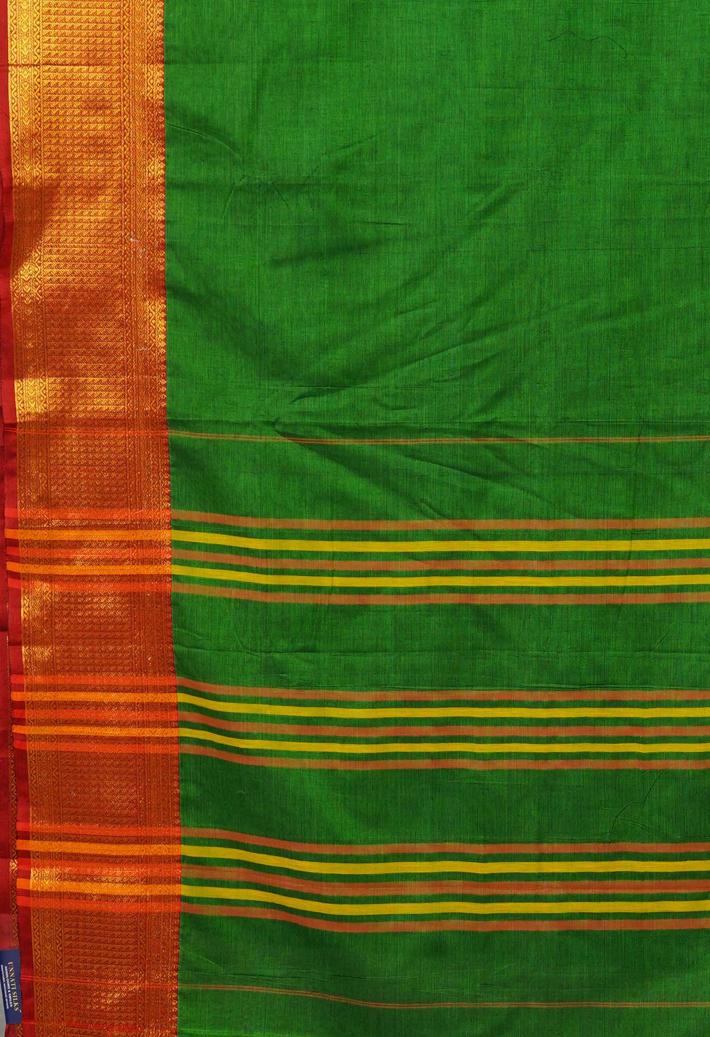 Green Pure Handloom Narayani Cotton Saree-UNM80105