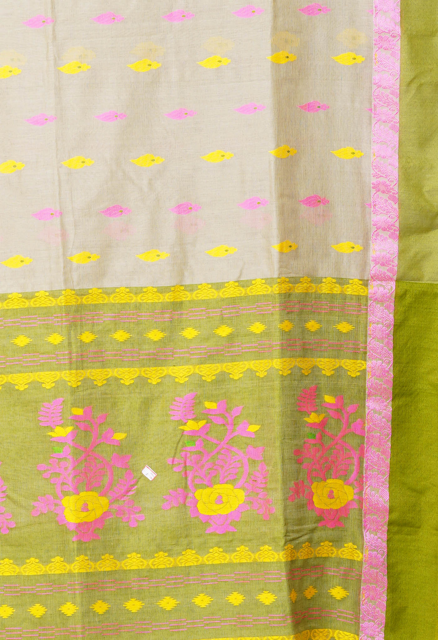 Green Pure  Bengal Sico Saree-UNM80183